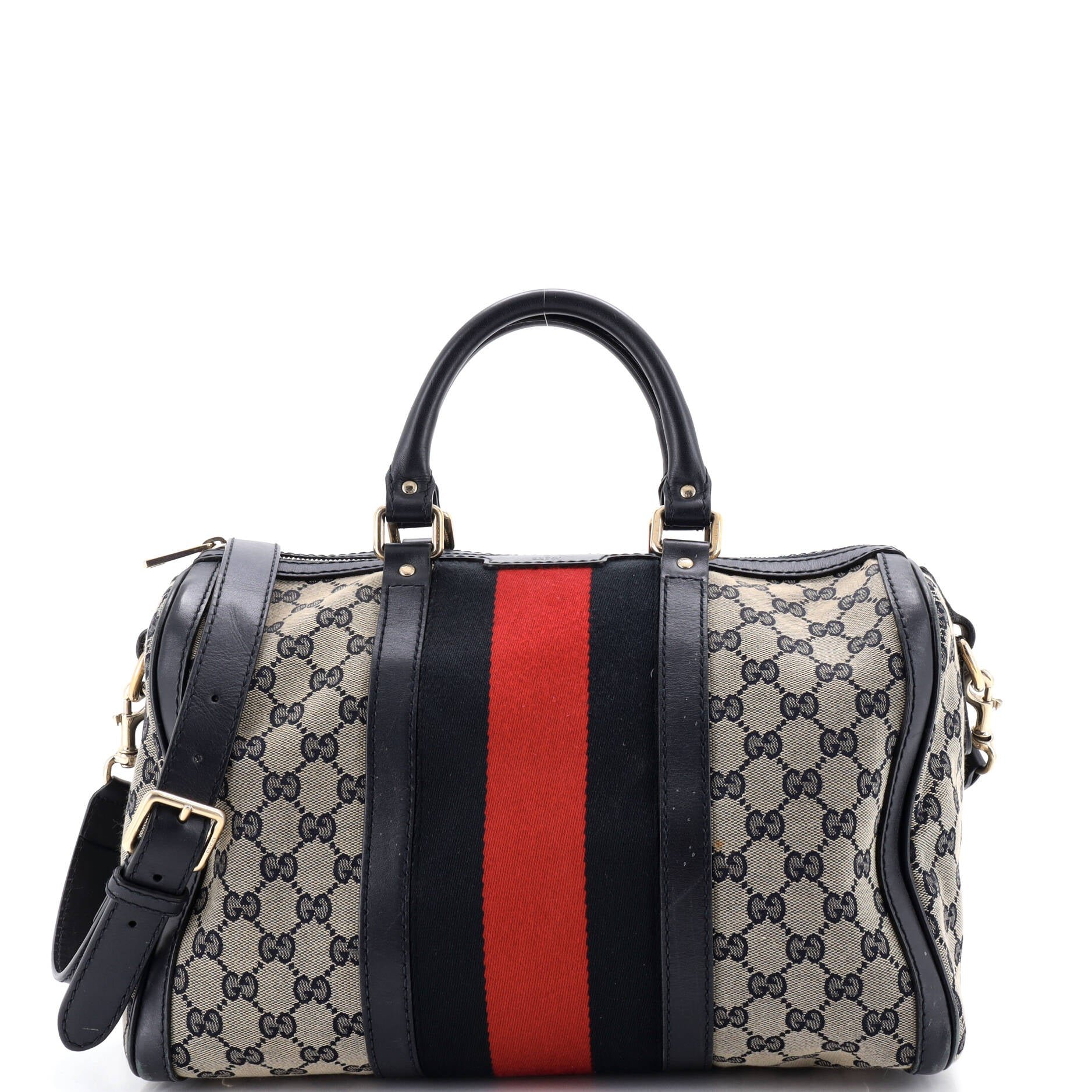 Vintage Web Boston Bag GG Canvas Medium