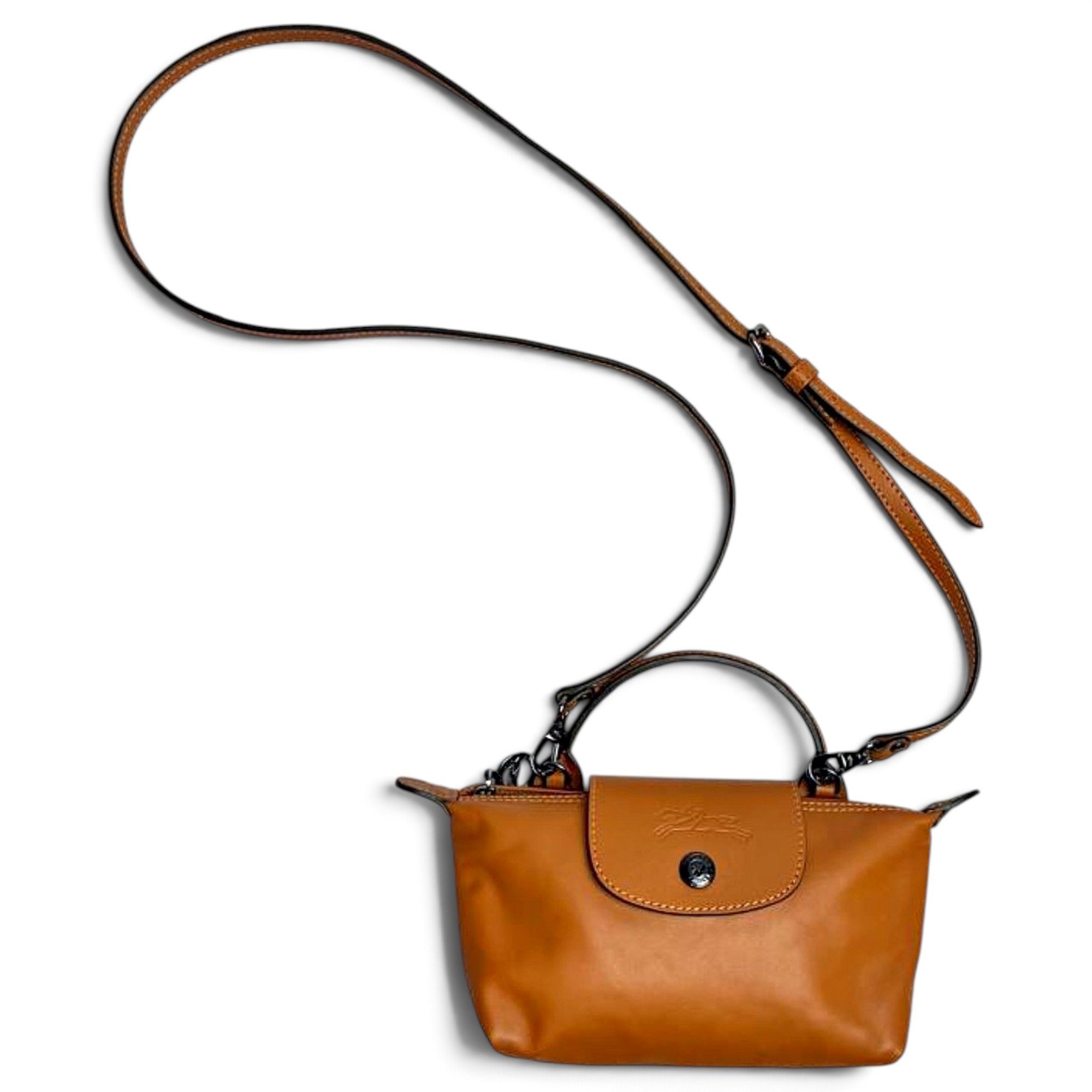 Pliage leather crossbody bag