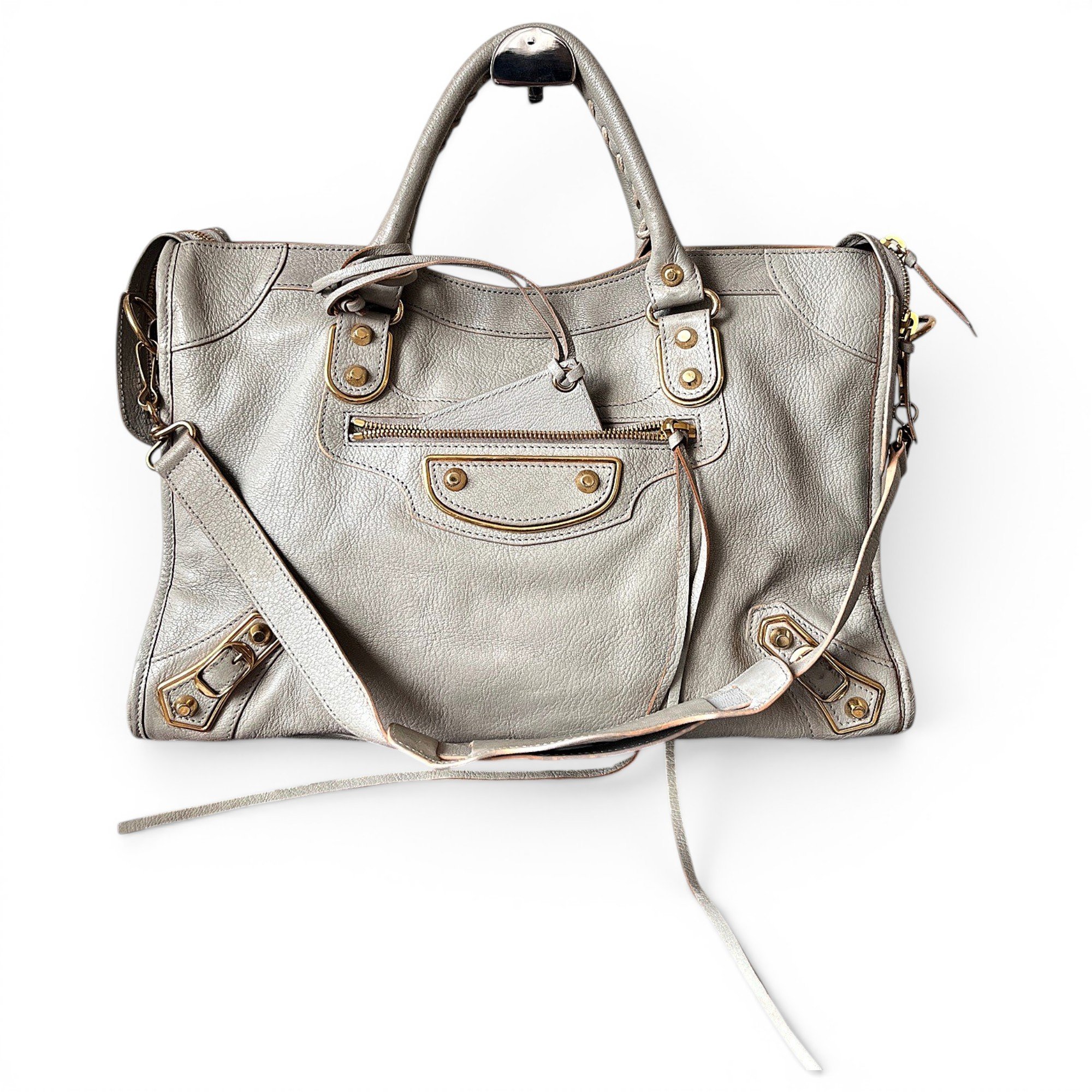 City leather handbag