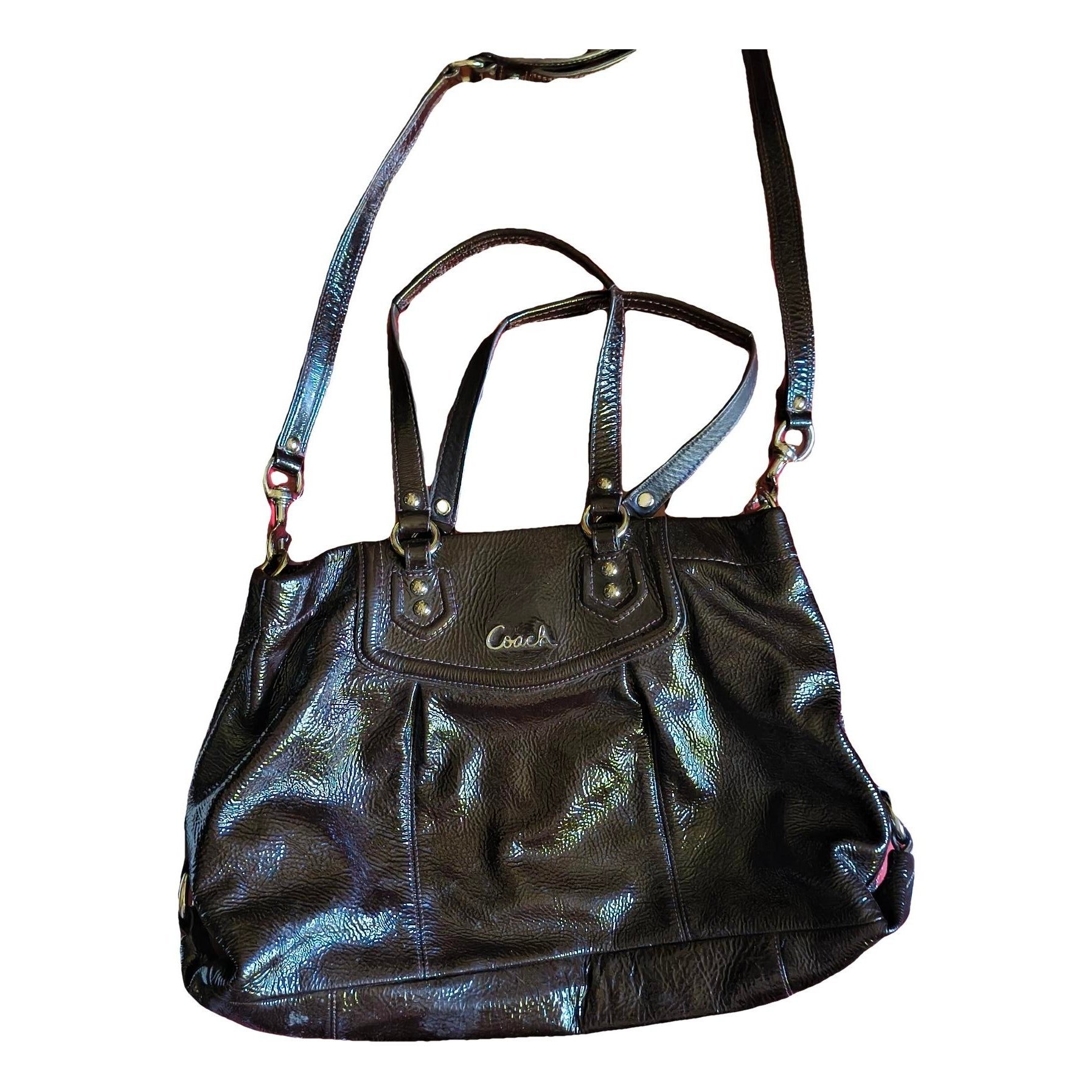 Patent leather handbag