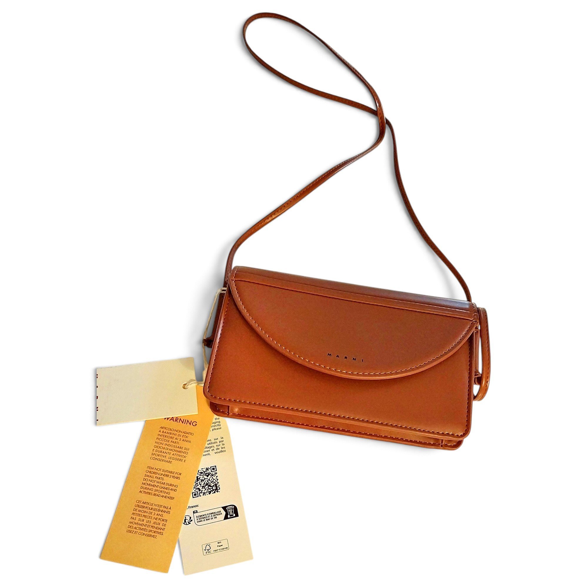 Marni Trunk leather crossbody bag