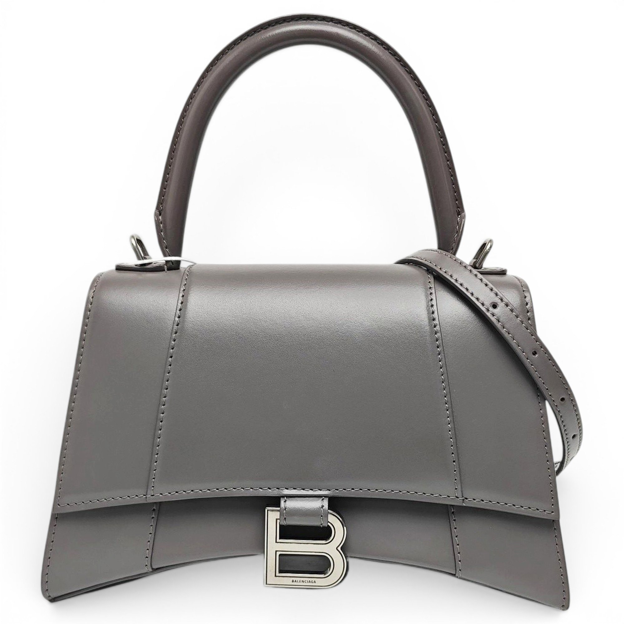 Hourglass leather handbag