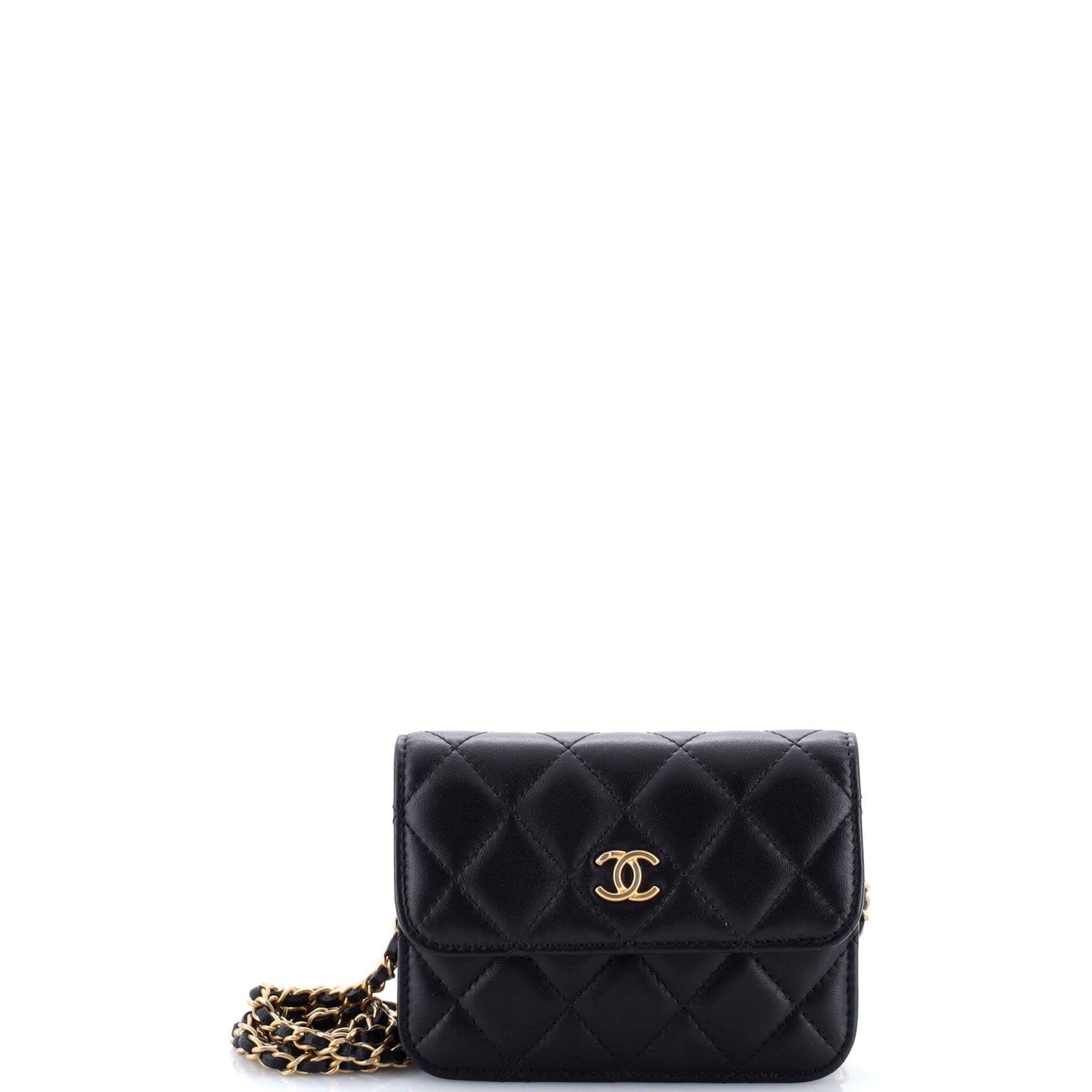 Chanel Pearl Crush Flap Clutch with Chain Quilted Lambskin Mini