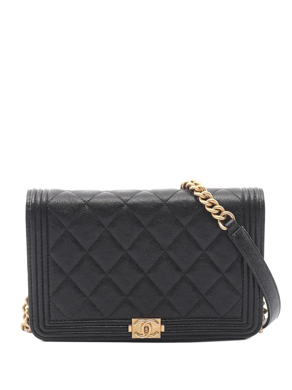 2018-2019 Quilted Caviar Boy Wallet on Chain crossbody bag