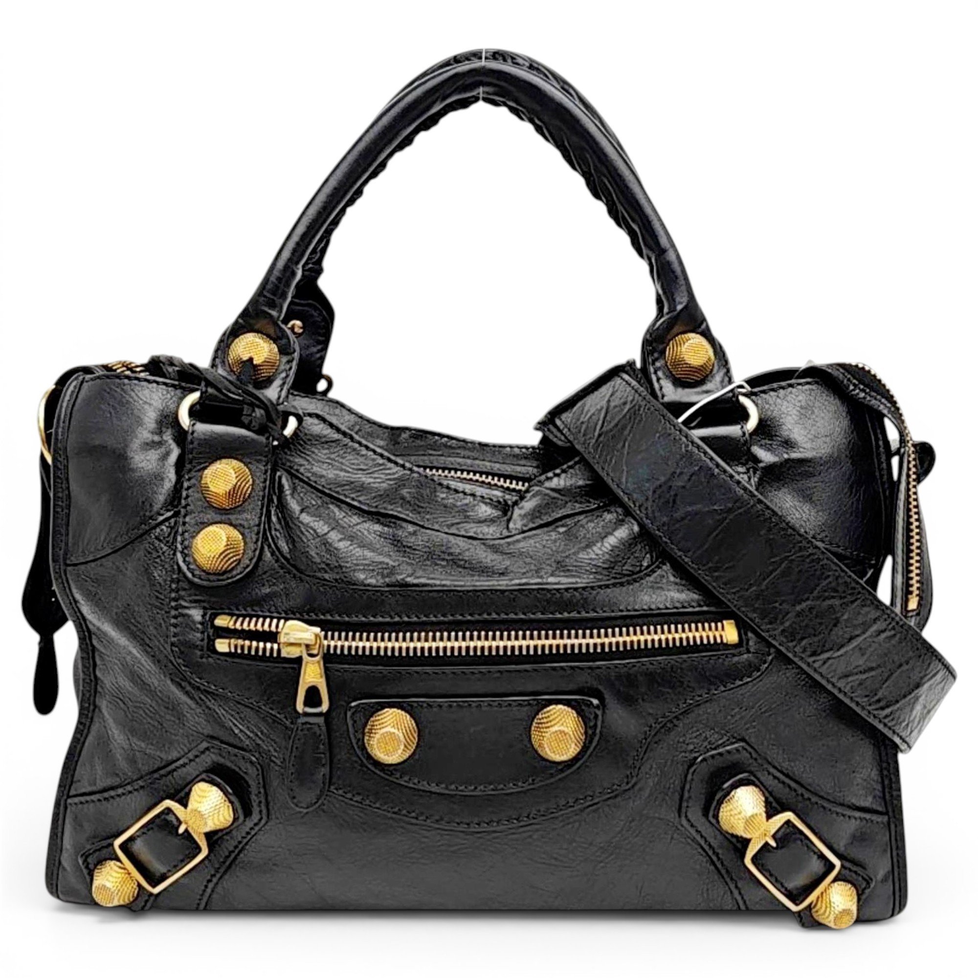 City leather handbag
