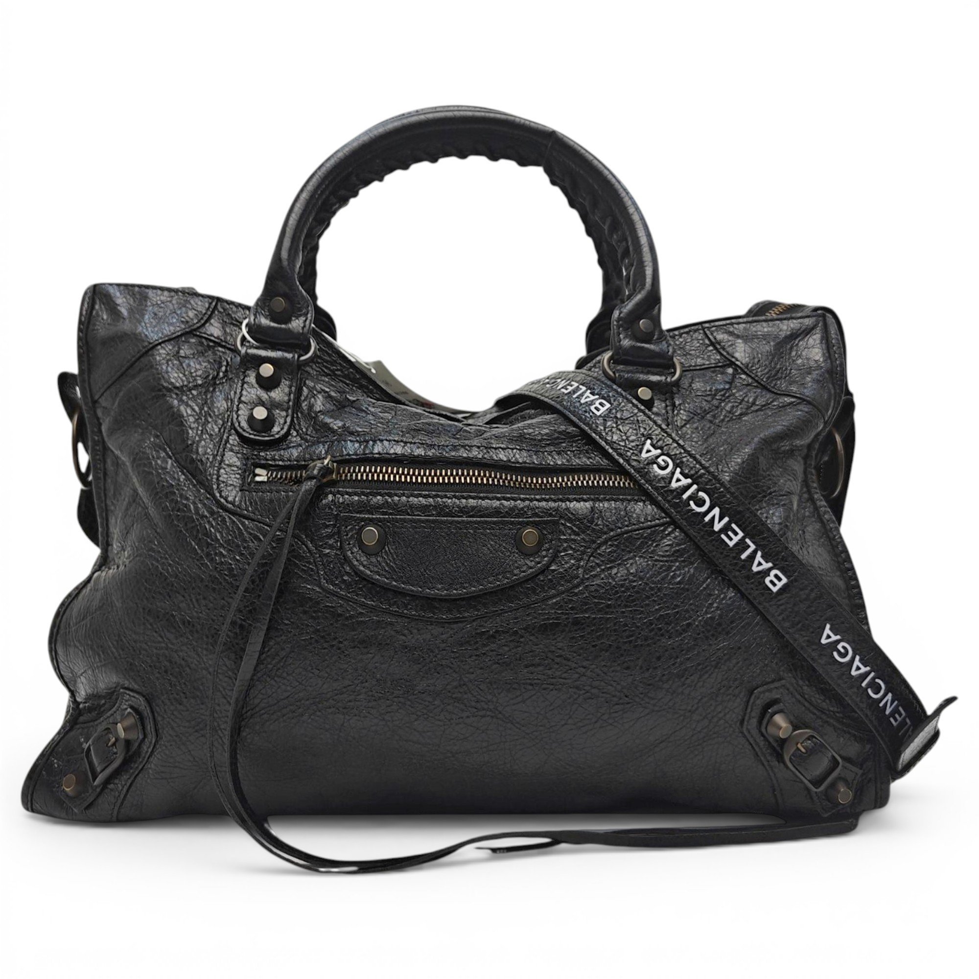 City leather handbag