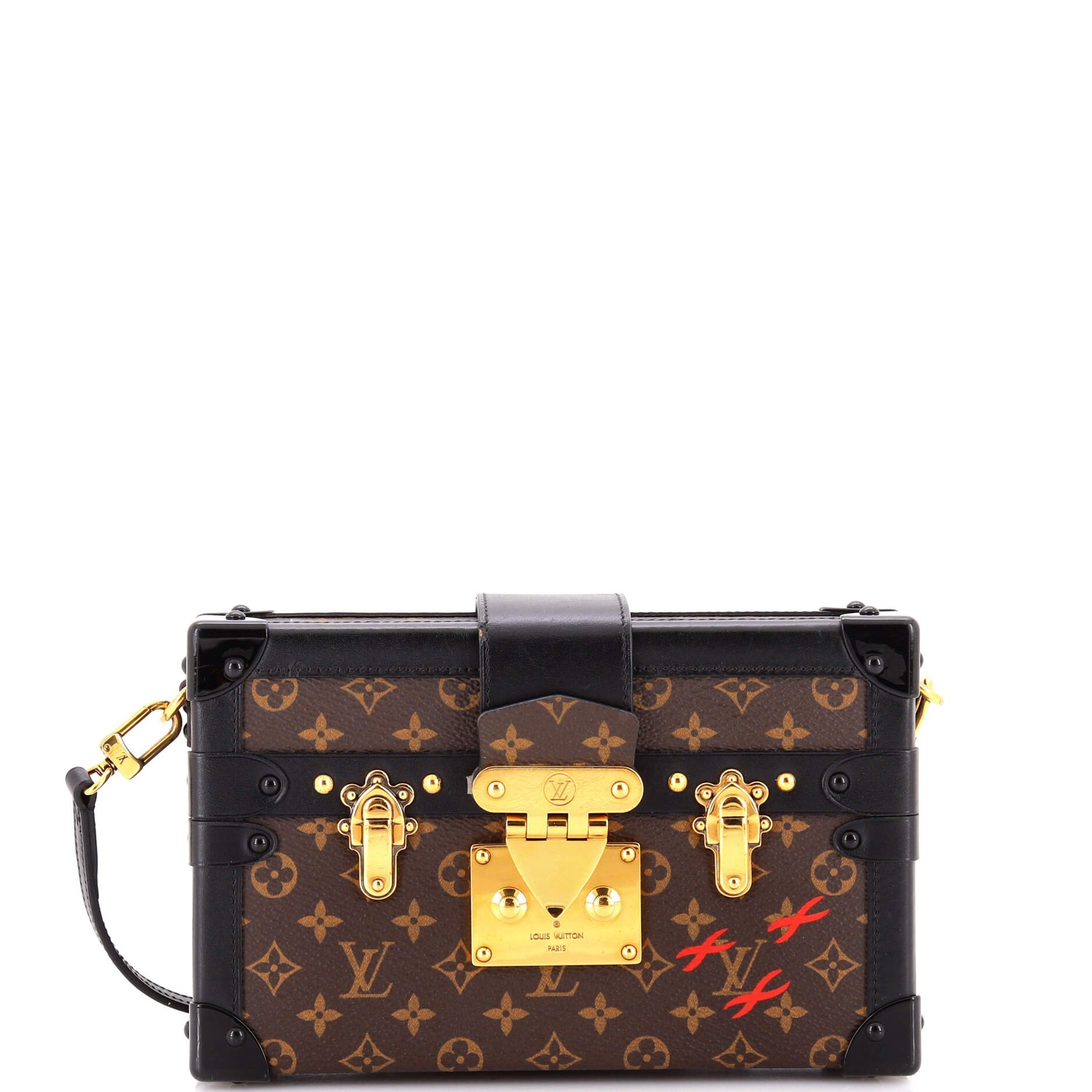 Louis Vuitton Petite Malle Handbag Monogram Canvas