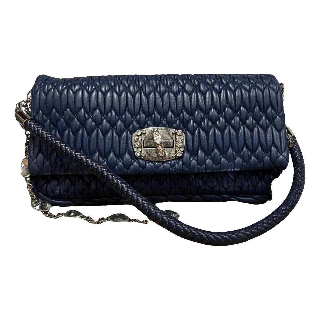 Miu Crystal leather crossbody bag