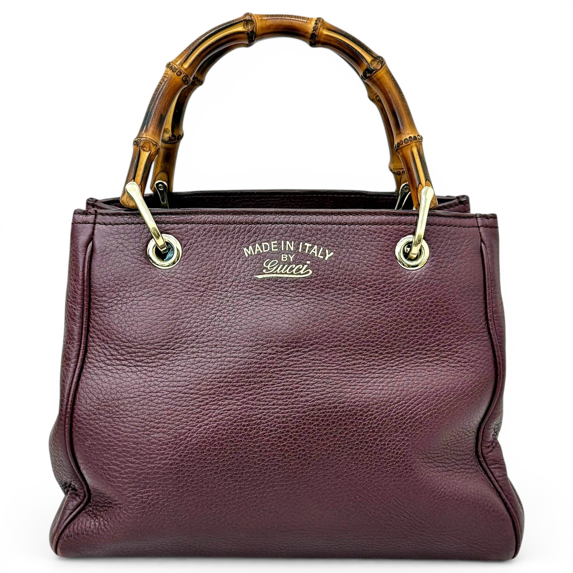 Bamboo Shopper leather handbag