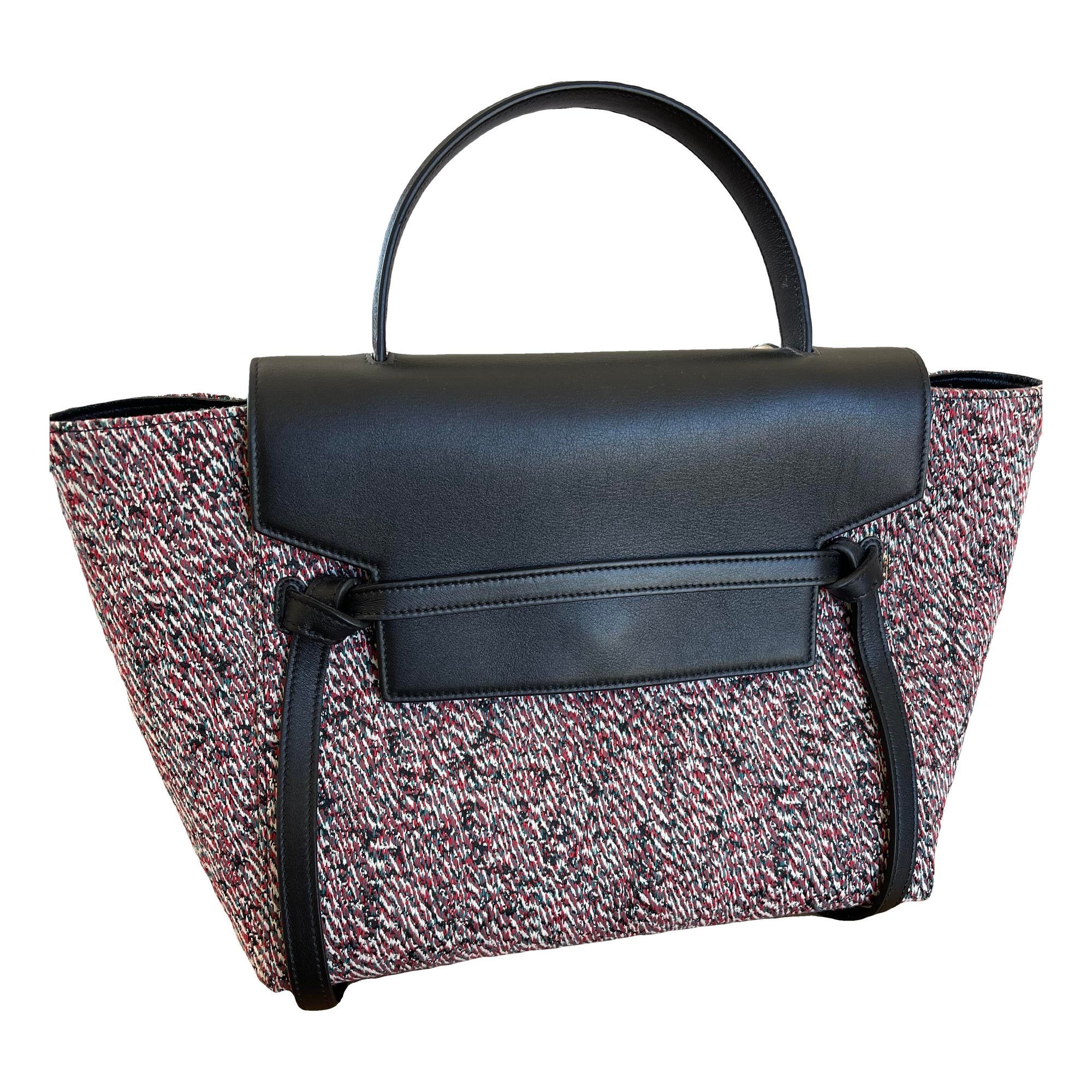 Belt tweed crossbody bag