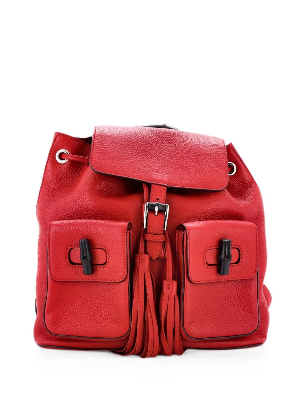 Bamboo Tassel Leather Medium backpack