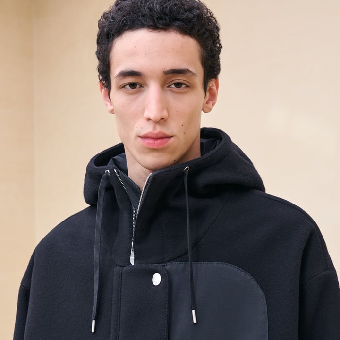 Marine Zipped Hooded Jacket
