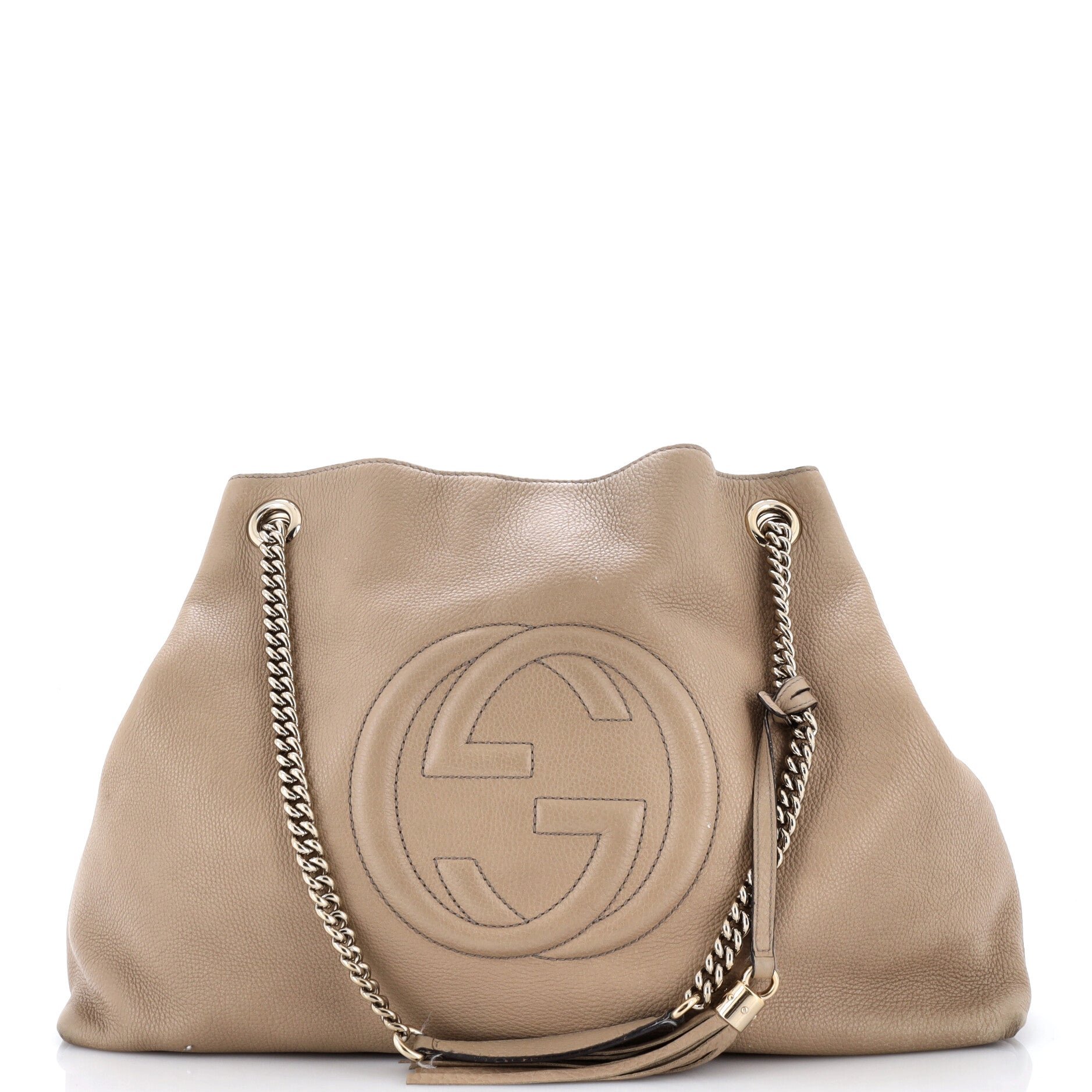 Soho Chain Strap Shoulder Bag Leather Large