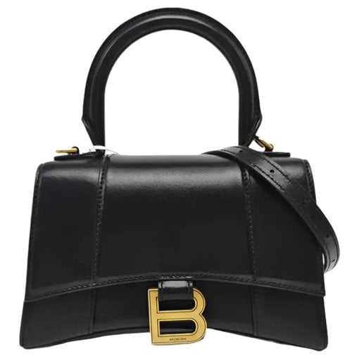 Hourglass leather handbag