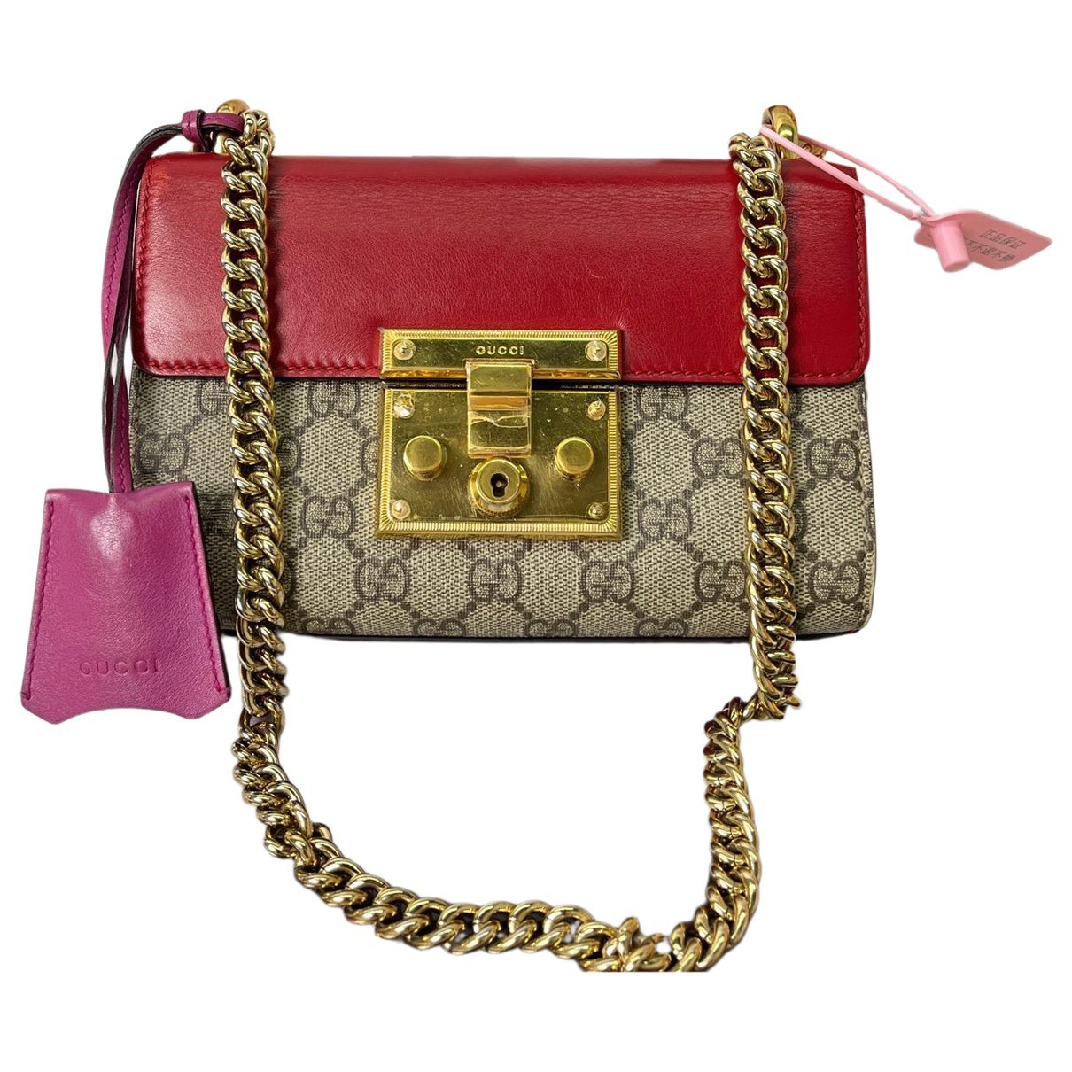 Padlock leather handbag