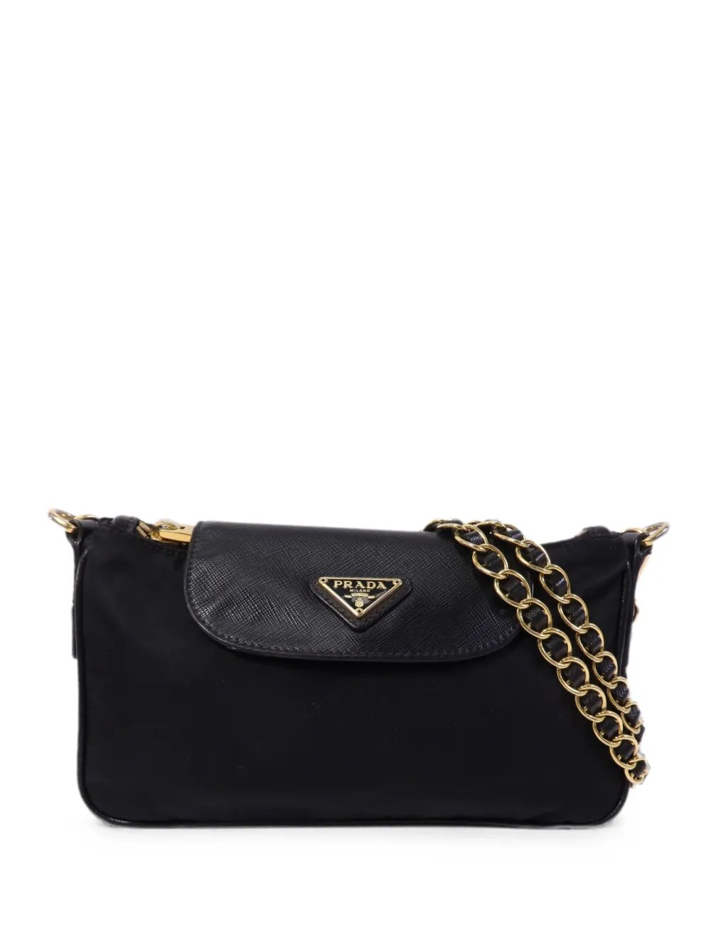 Prada logo-plaque shoulder bag