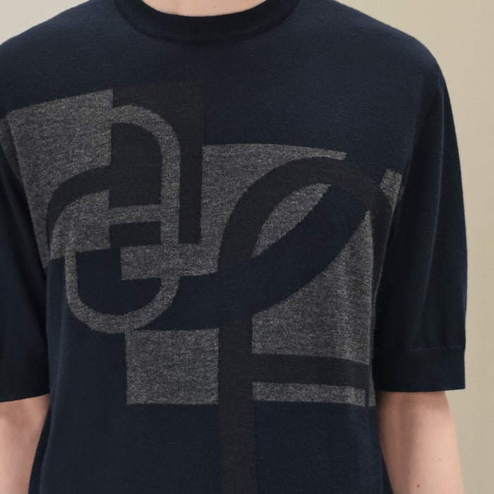 Marine "Maillon En Calque" Crewneck Sweater