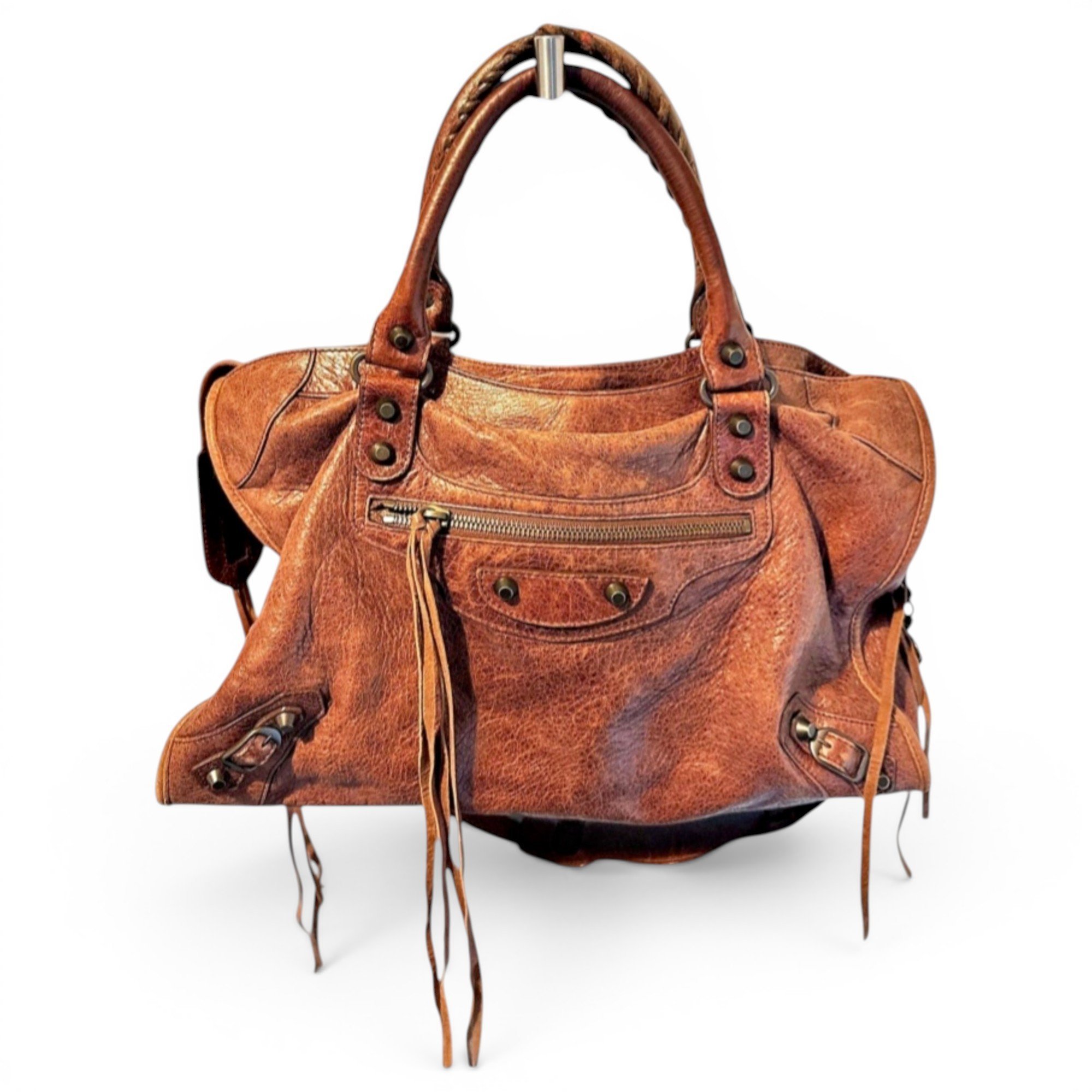 City leather handbag