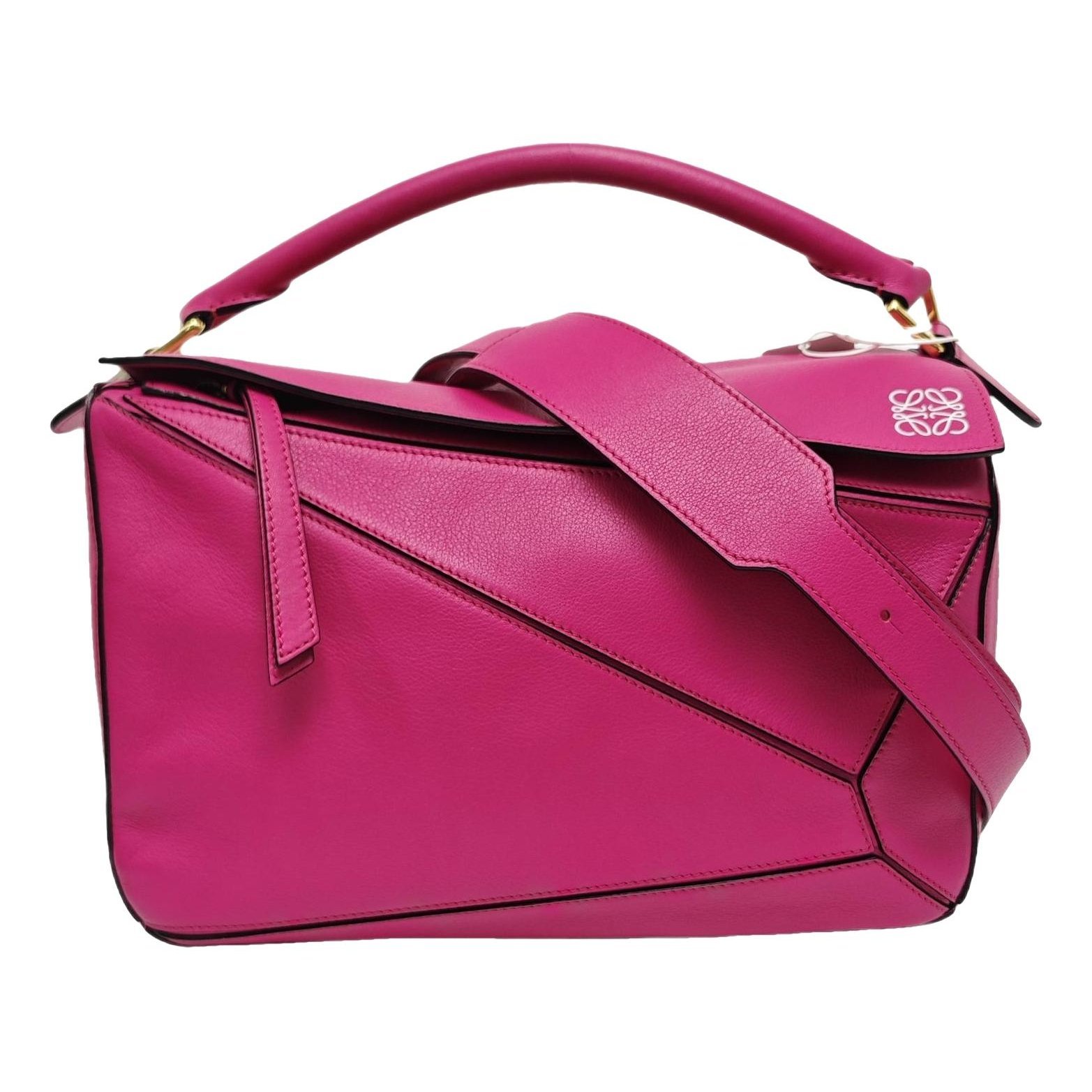 Puzzle leather handbag