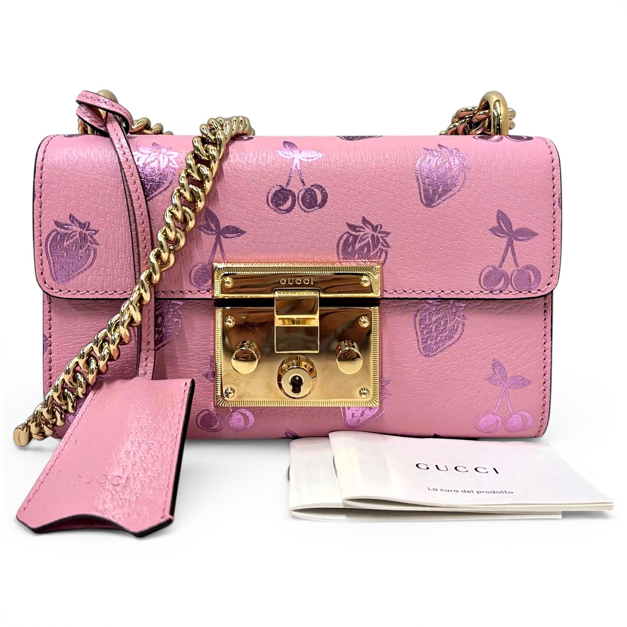 Padlock leather crossbody bag