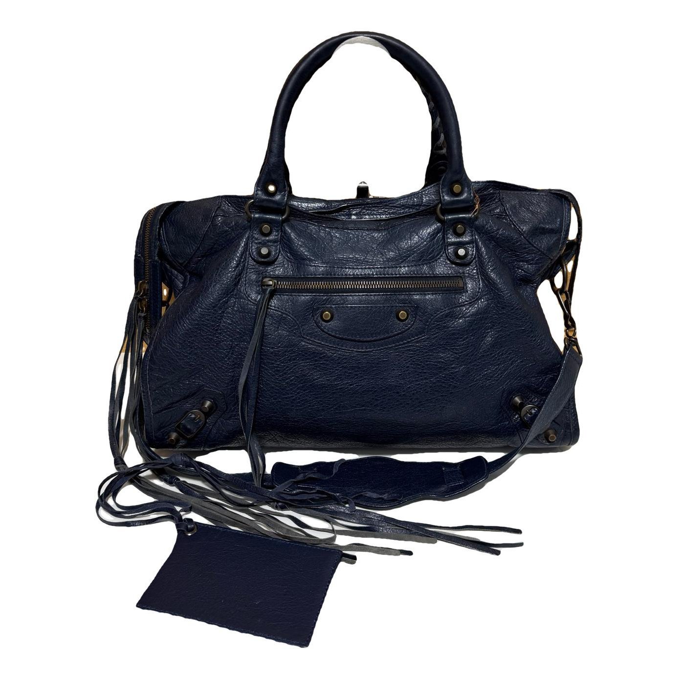 City leather handbag