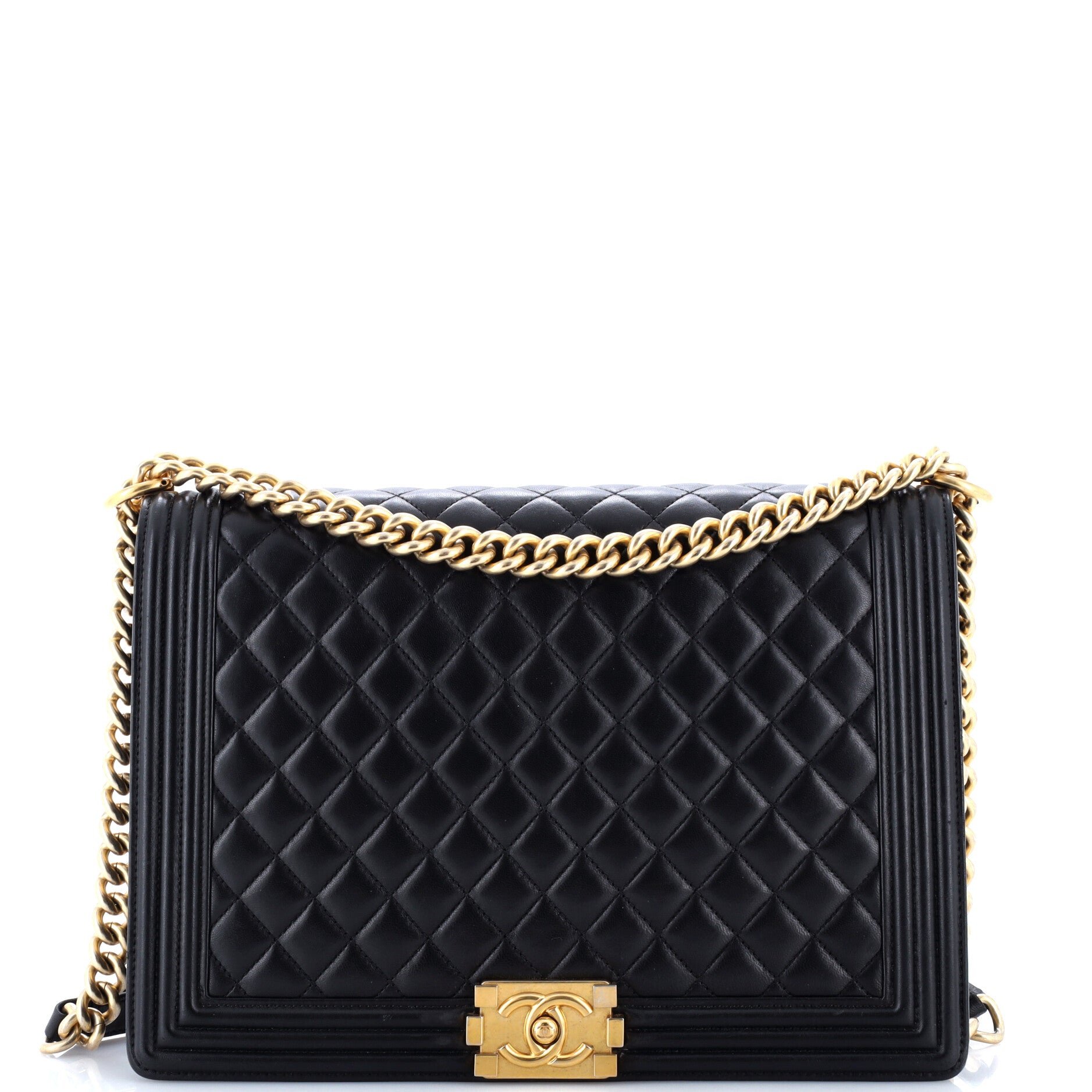 Boy Flap Bag Quilted Lambskin Large