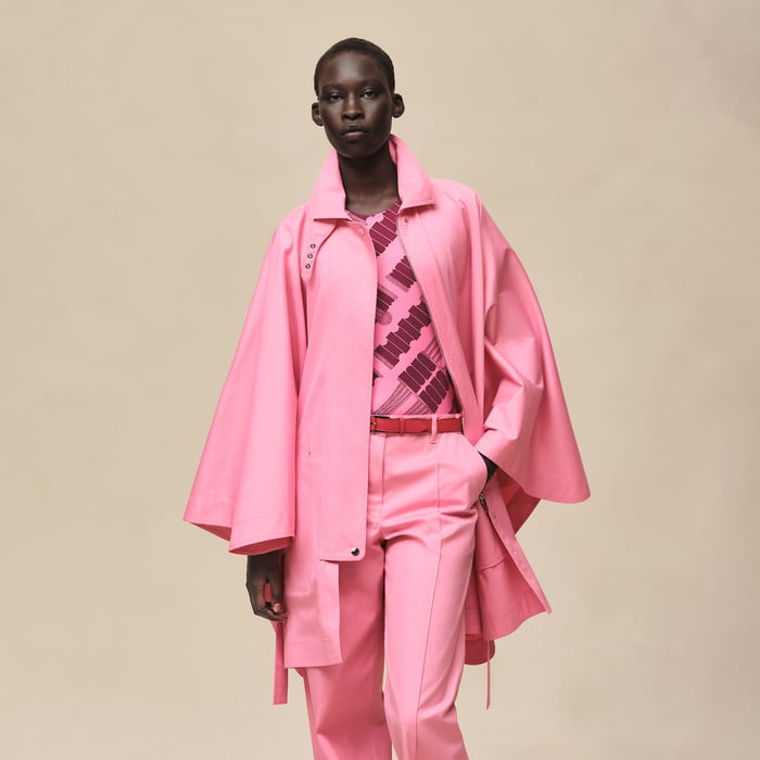 Rose Bonbon Cape Coat