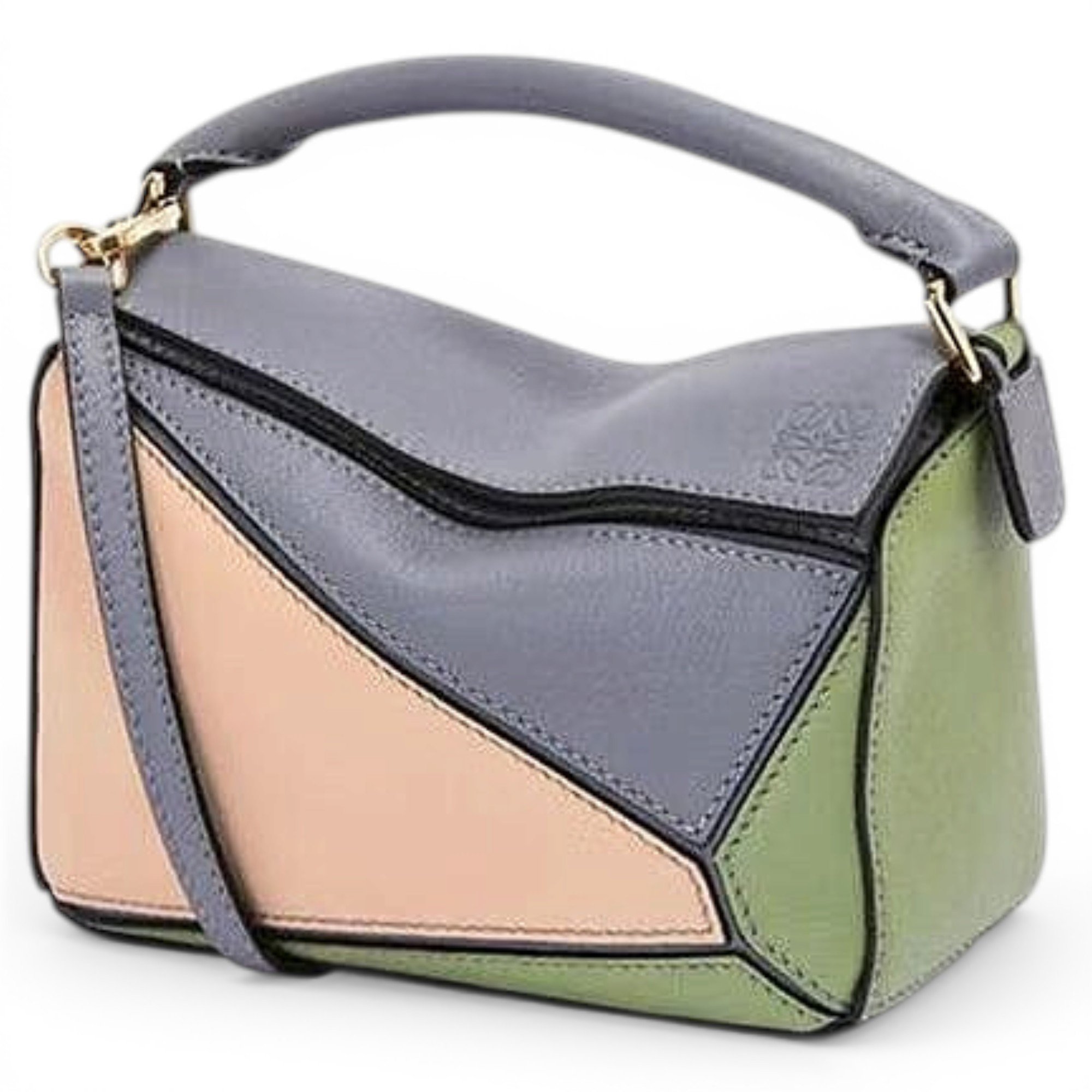 Puzzle leather handbag