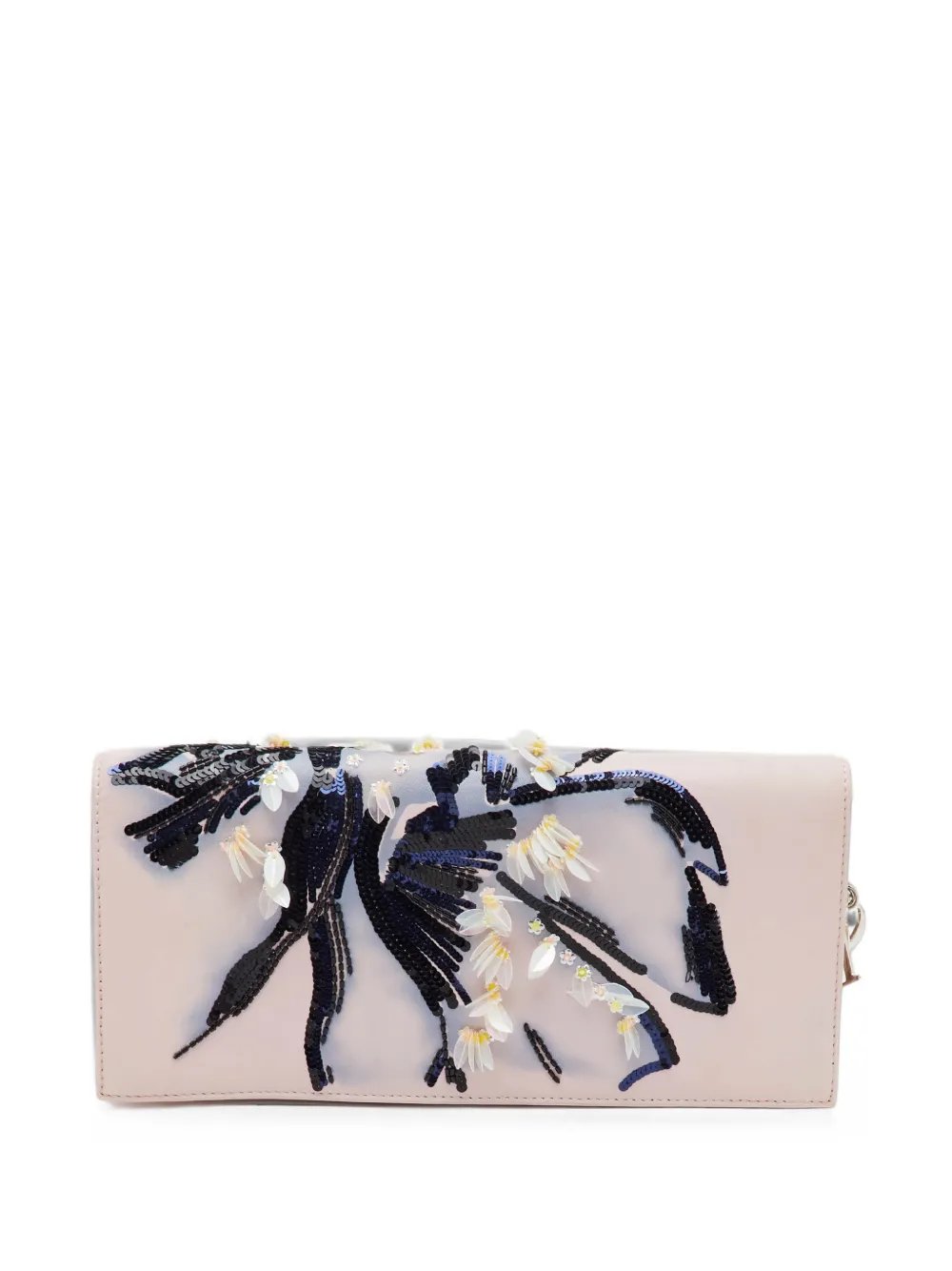 2015 sequin-embellished bird-motif clutch bag