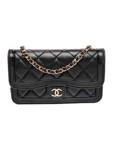Quilted CC Flap Phone Holder w/ Chain