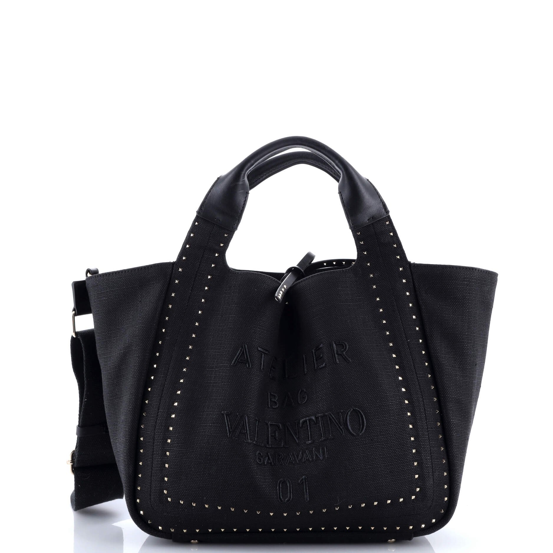 Valentino Garavani Atelier 01 Tote Studded Canvas Medium