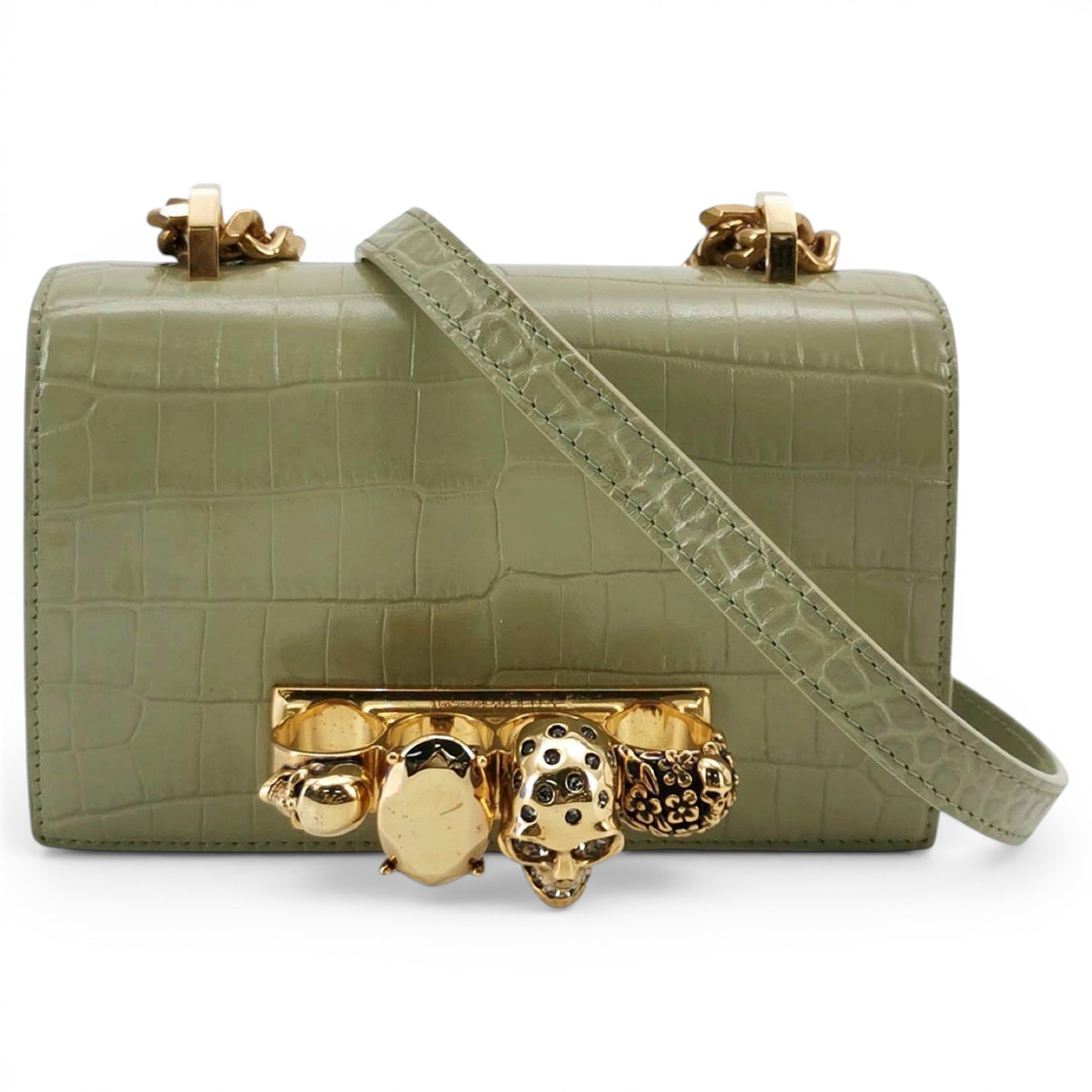 Knuckle leather handbag