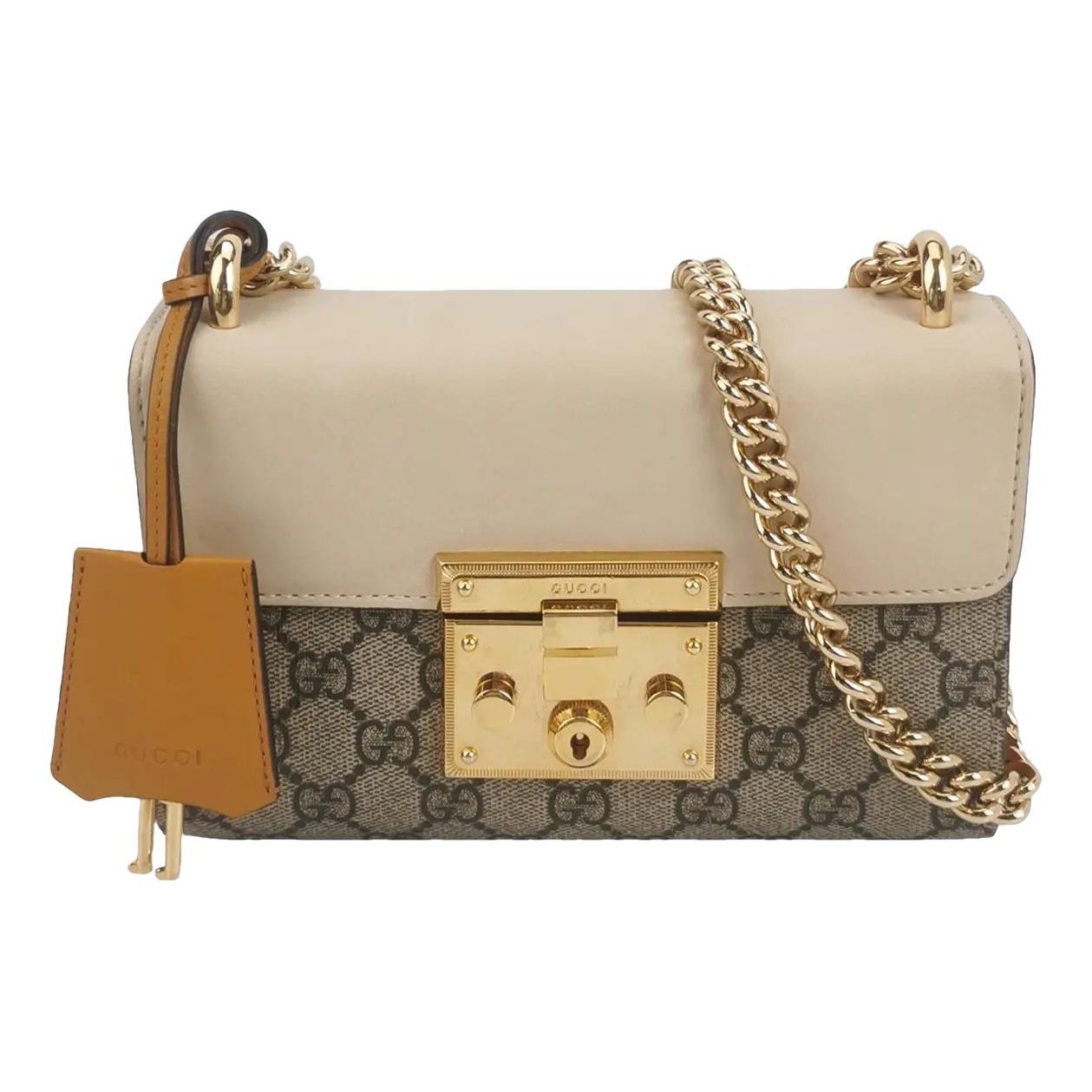 Padlock leather handbag