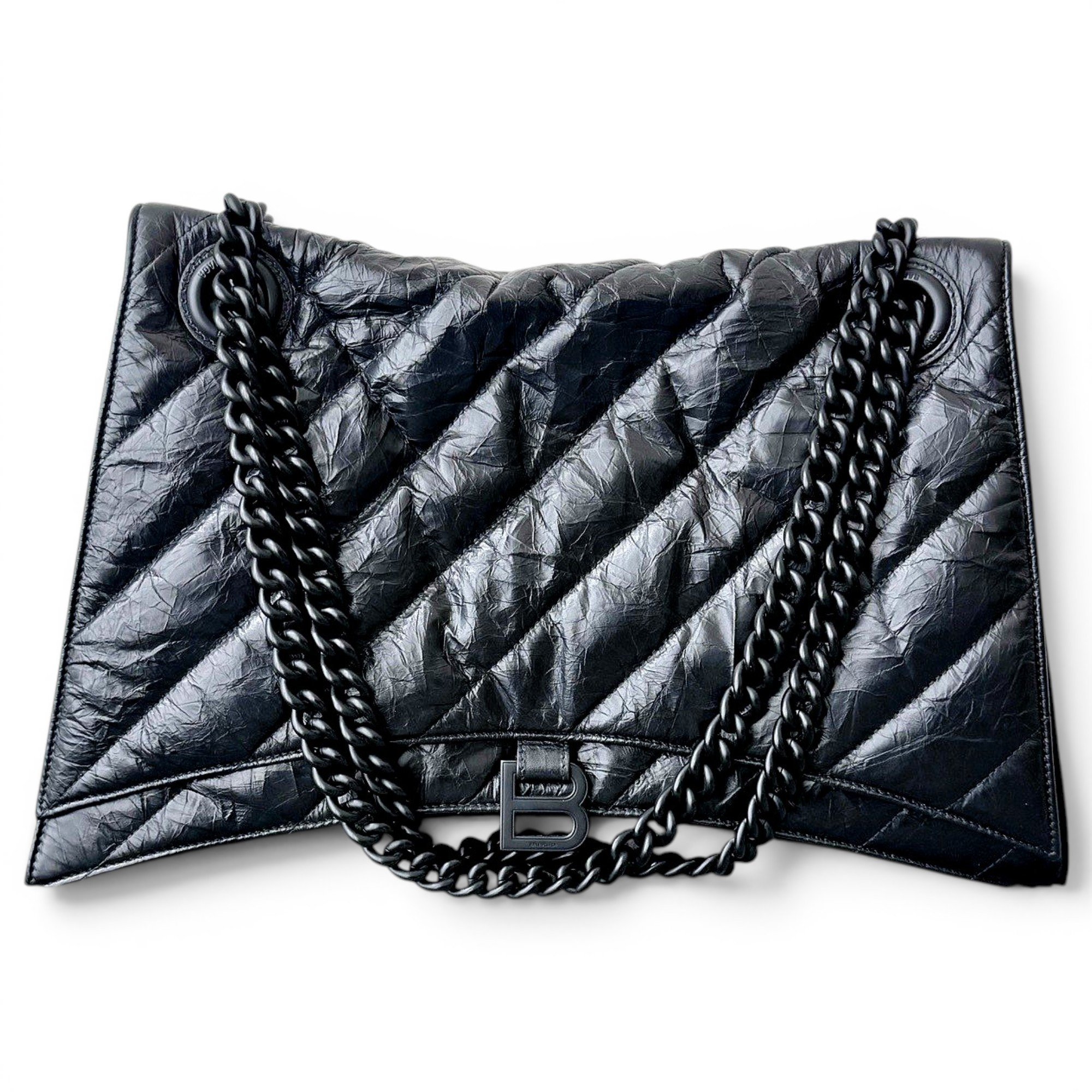 Crush leather handbag