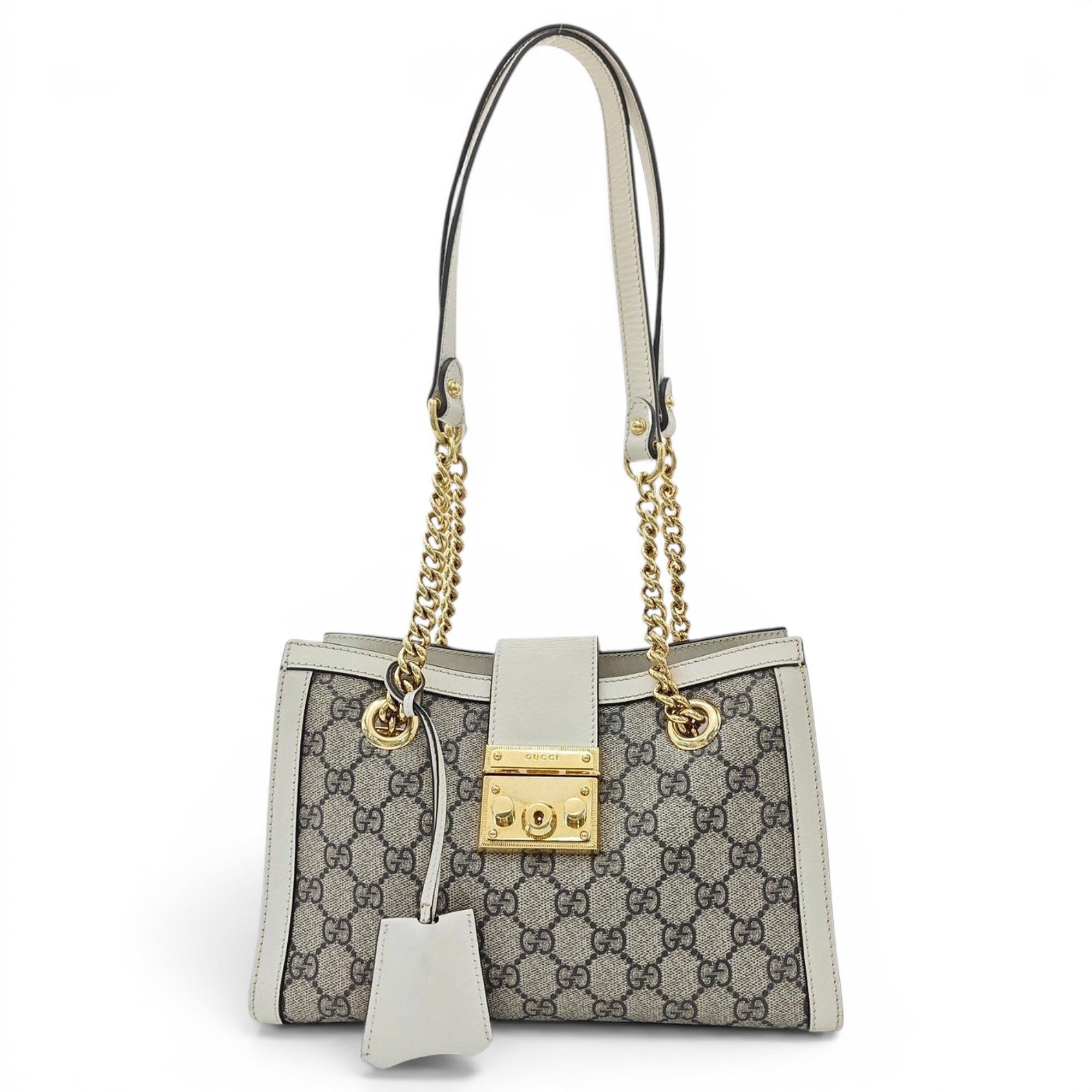 Padlock leather handbag