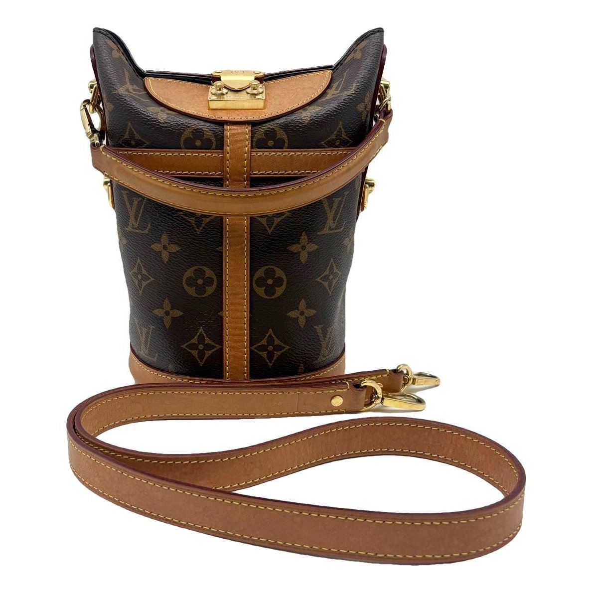 Duffle leather handbag