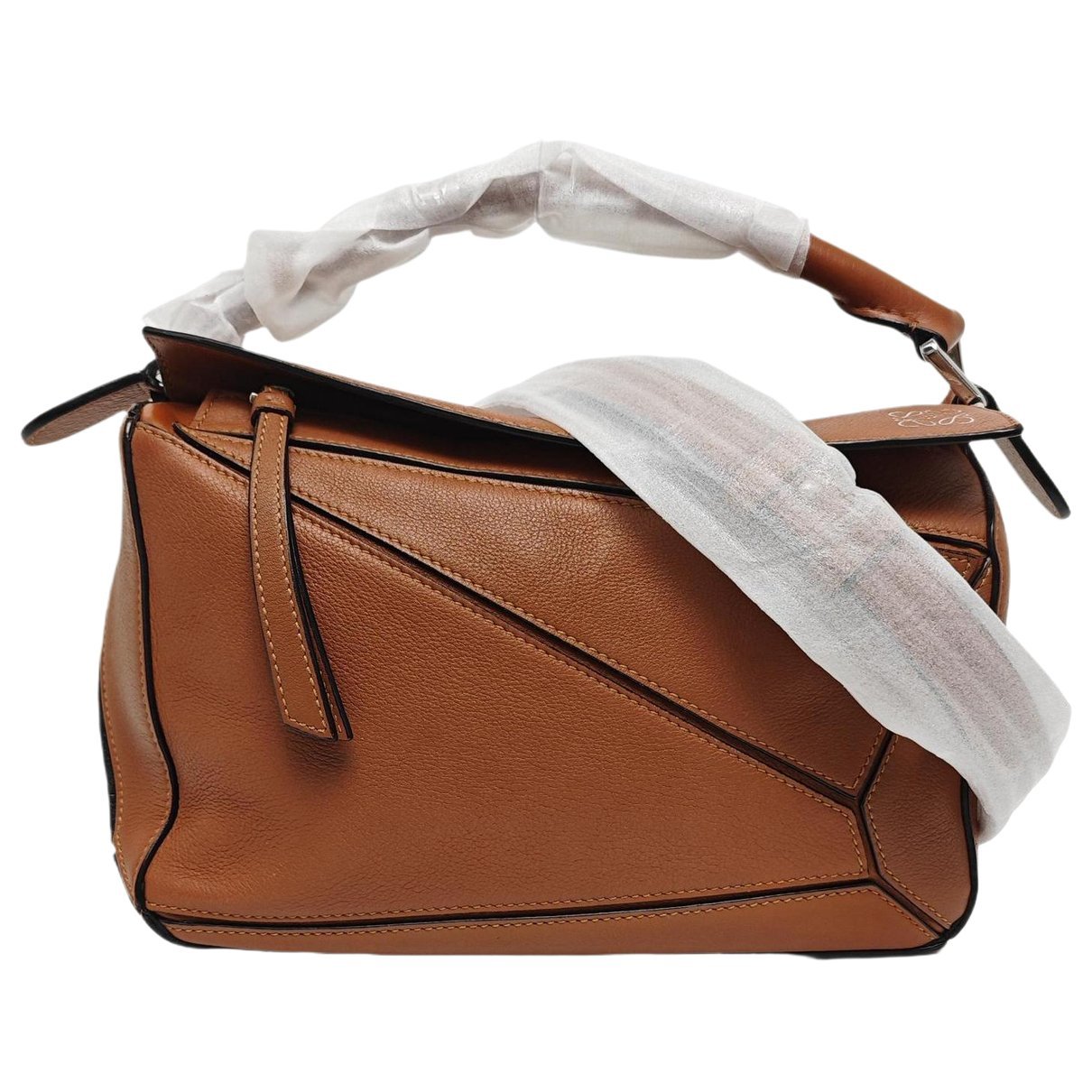 Puzzle leather handbag