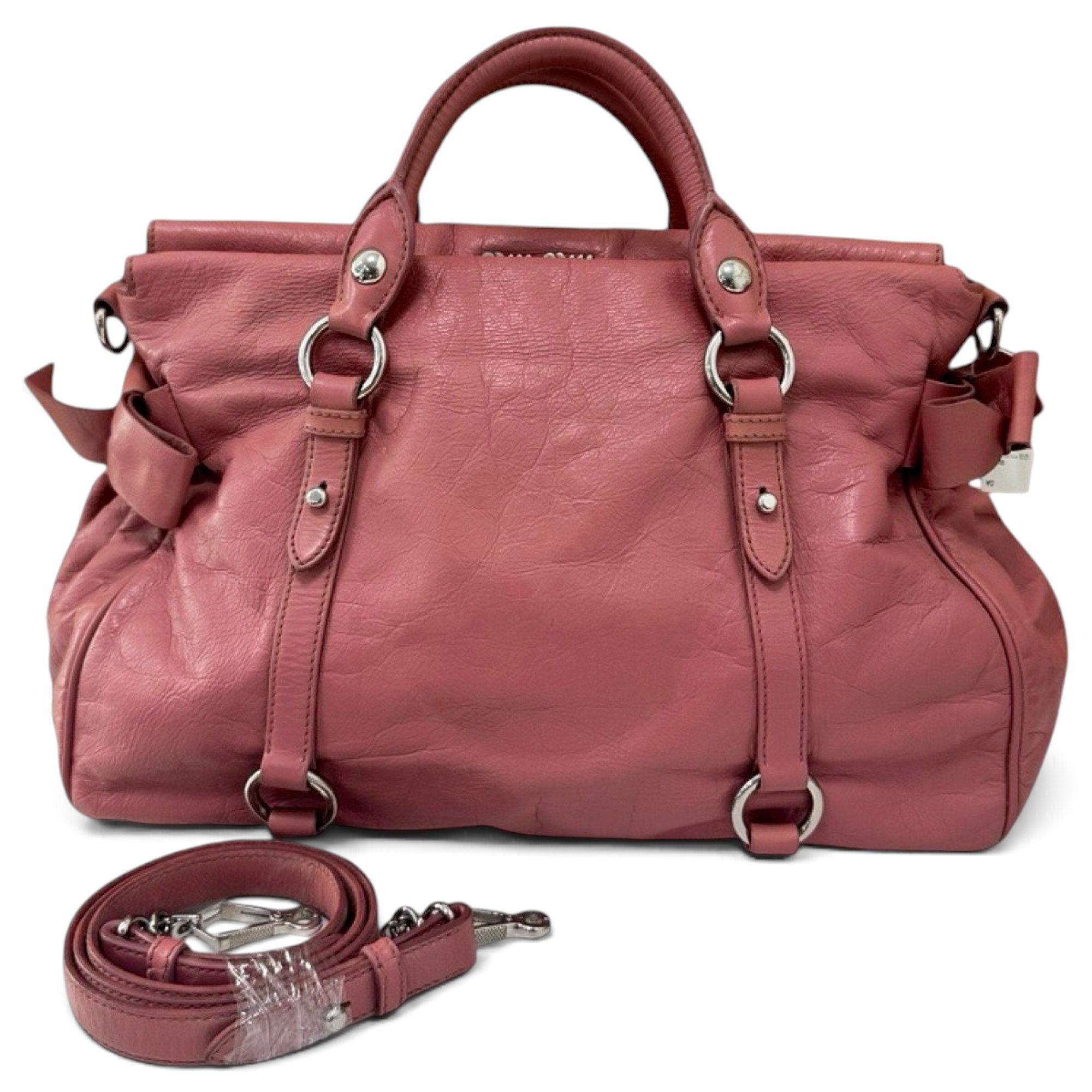 Bow bag leather satchel