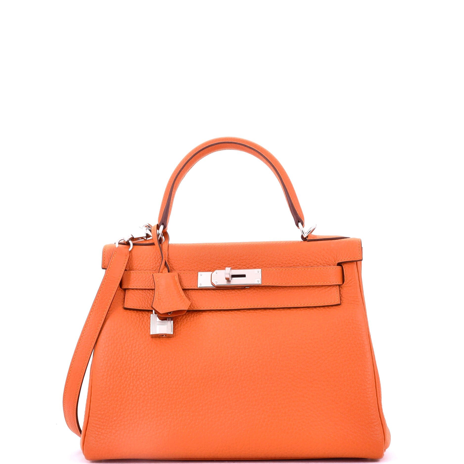 Hermes Kelly Handbag Feu Clemence with Palladium Hardware 28