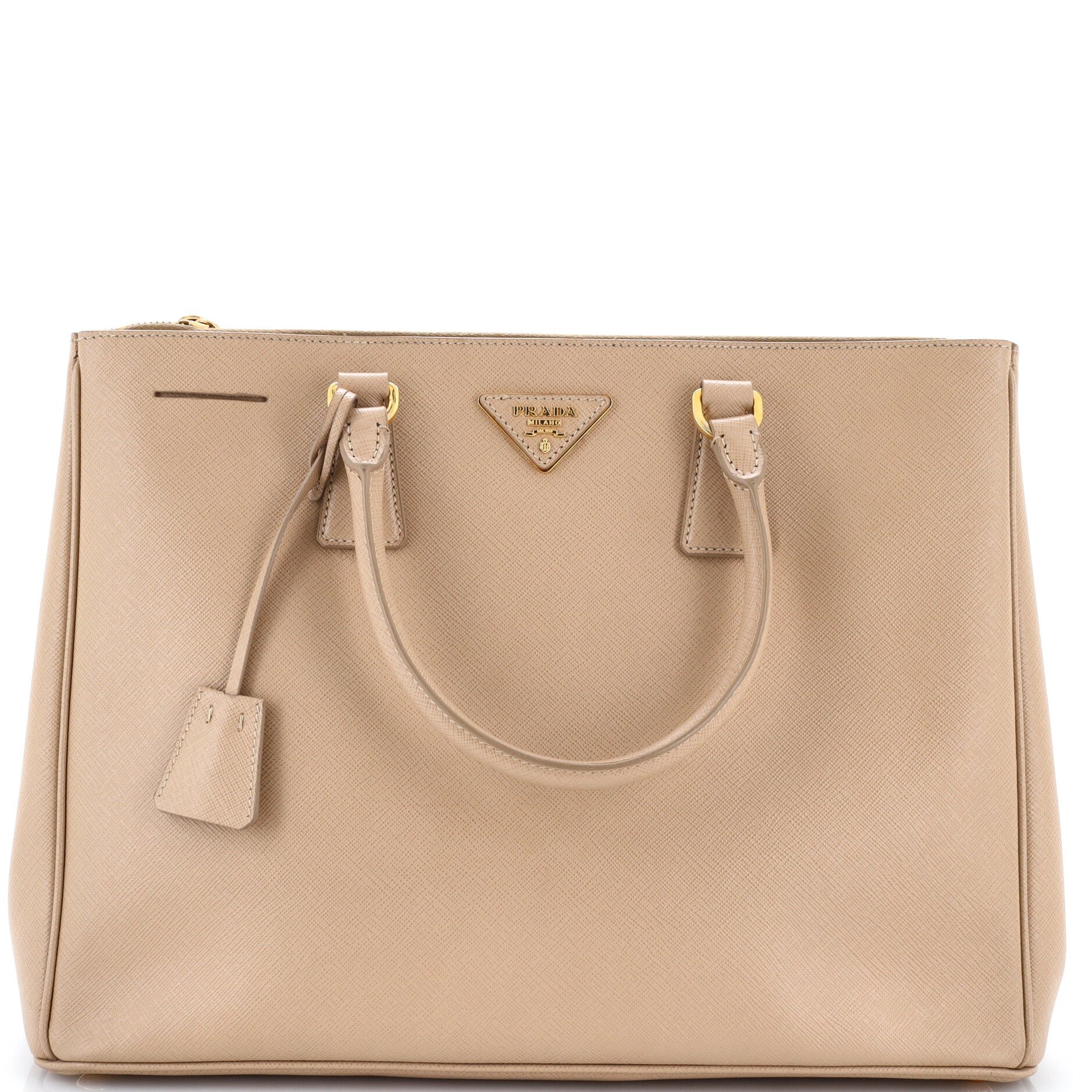 Double Zip Lux Tote Saffiano Leather Large