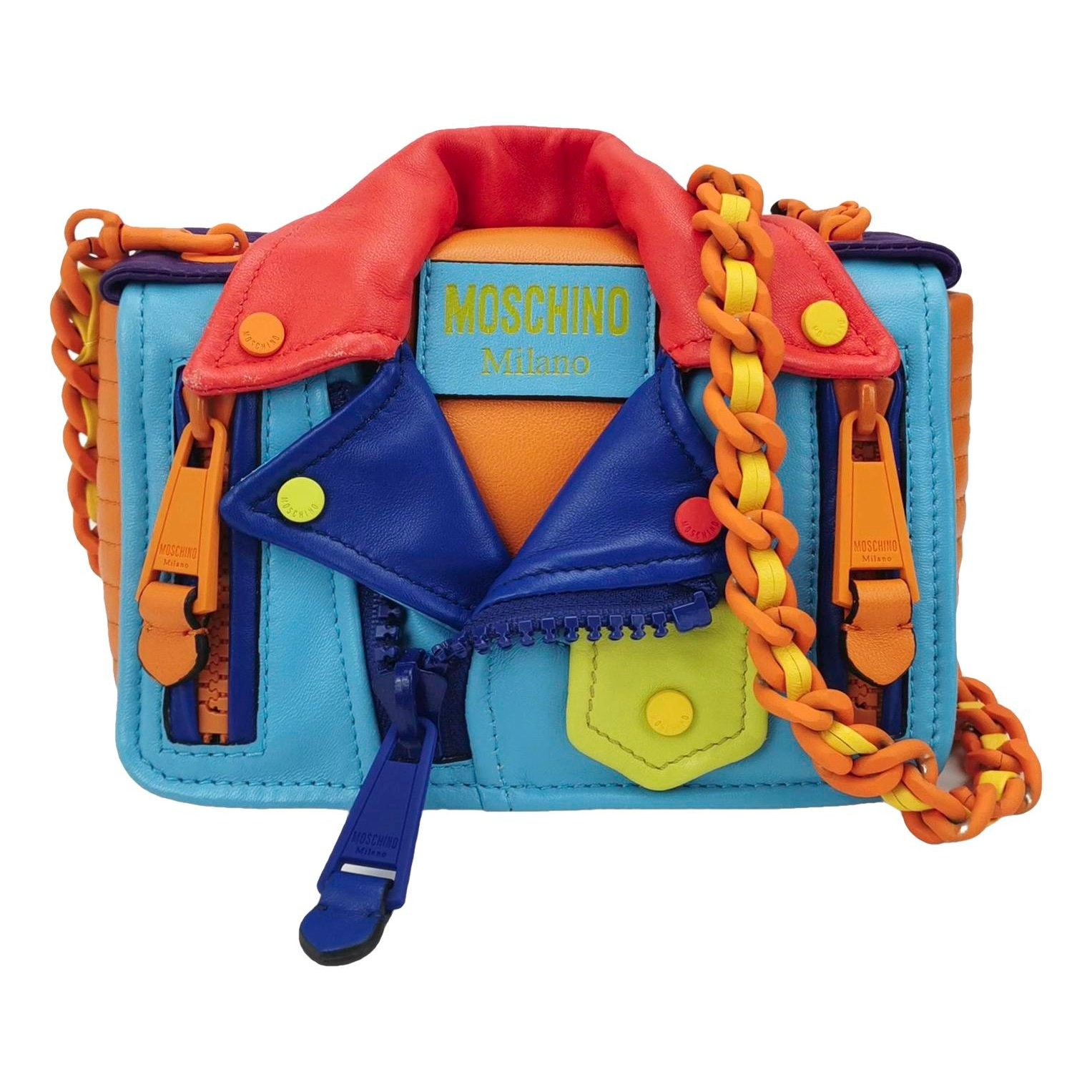 Moschino Biker leather crossbody bag
