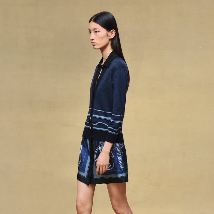 Bleu Lagune Long-sleeve Cardigan