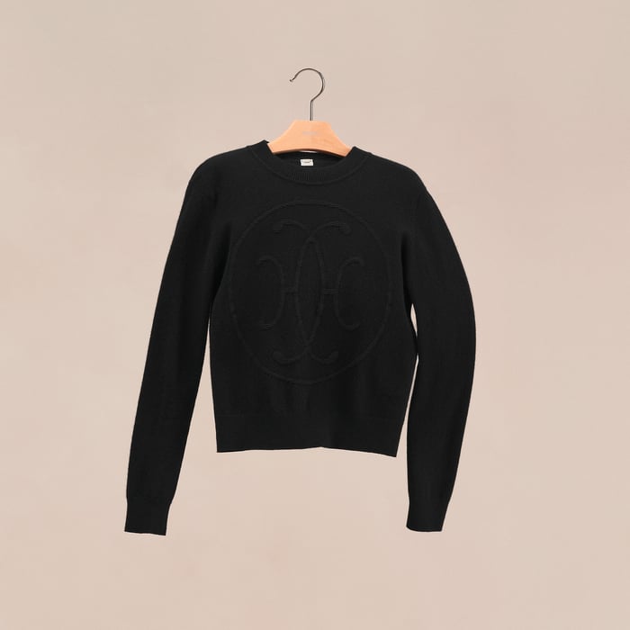 Noir Pull Manches Longues Motif « h Lift »
