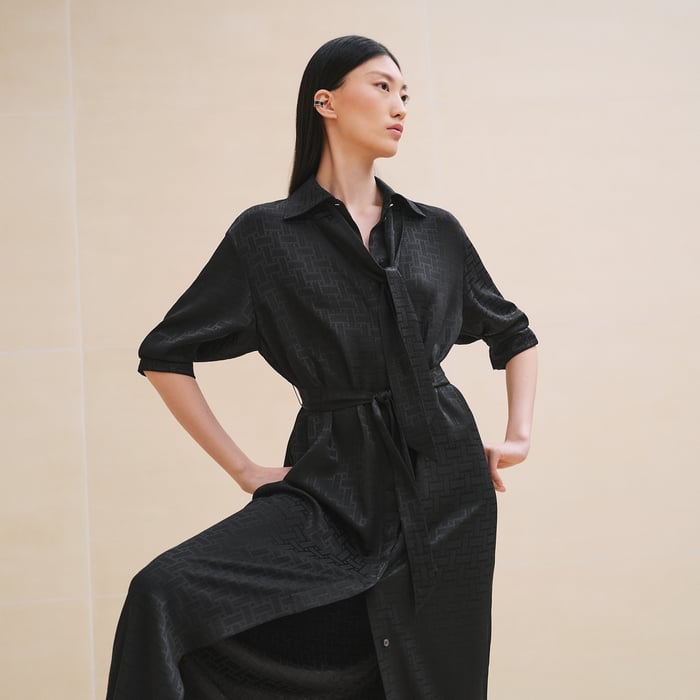 Noir "Mosaique" Shirt Caftan Dress