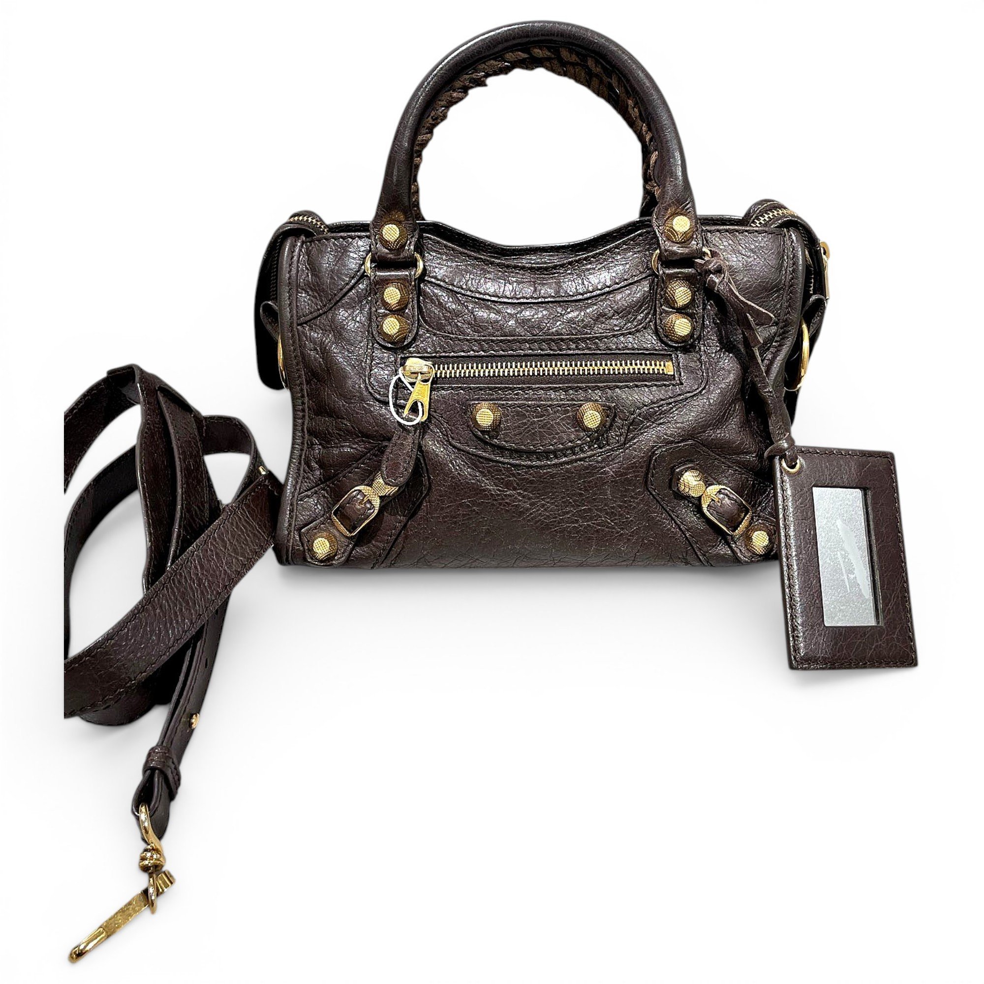 City leather handbag