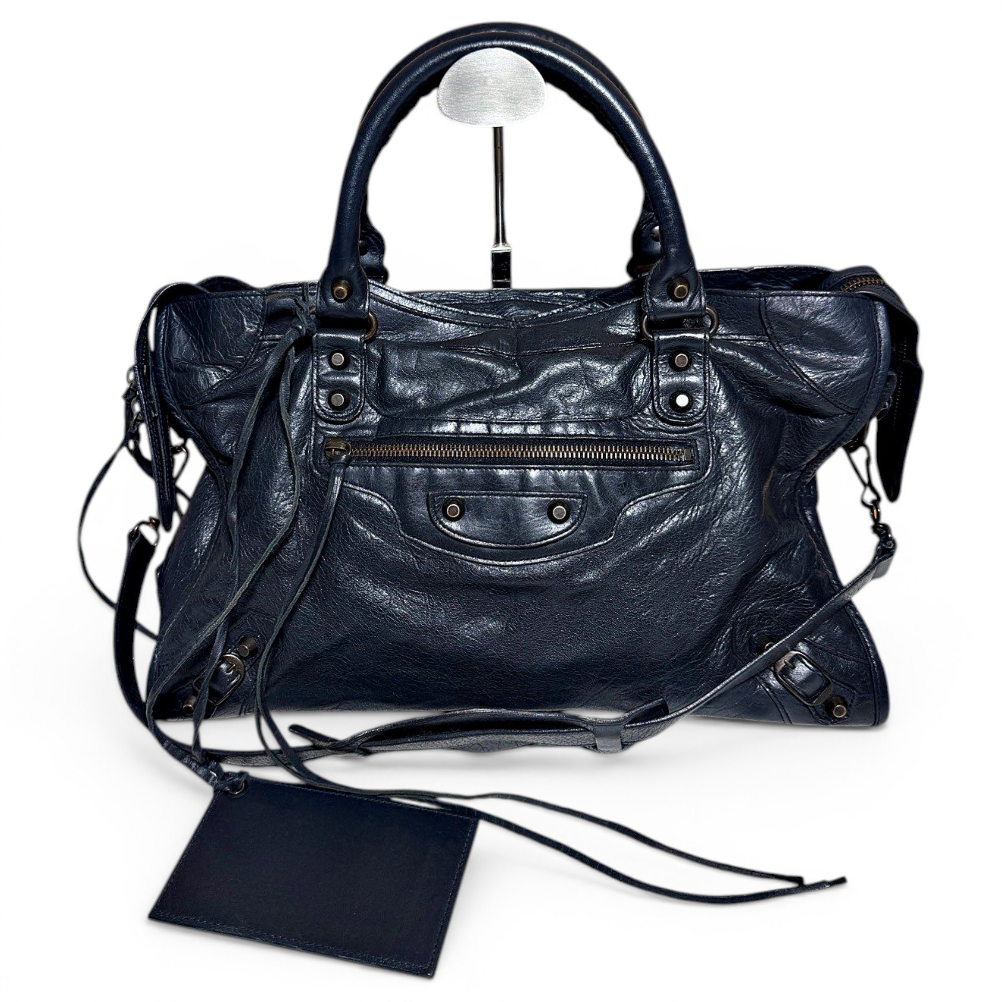 City leather handbag