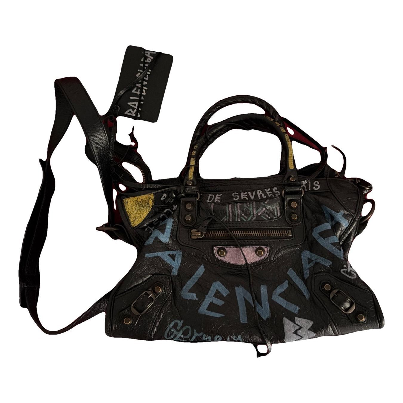 City leather handbag