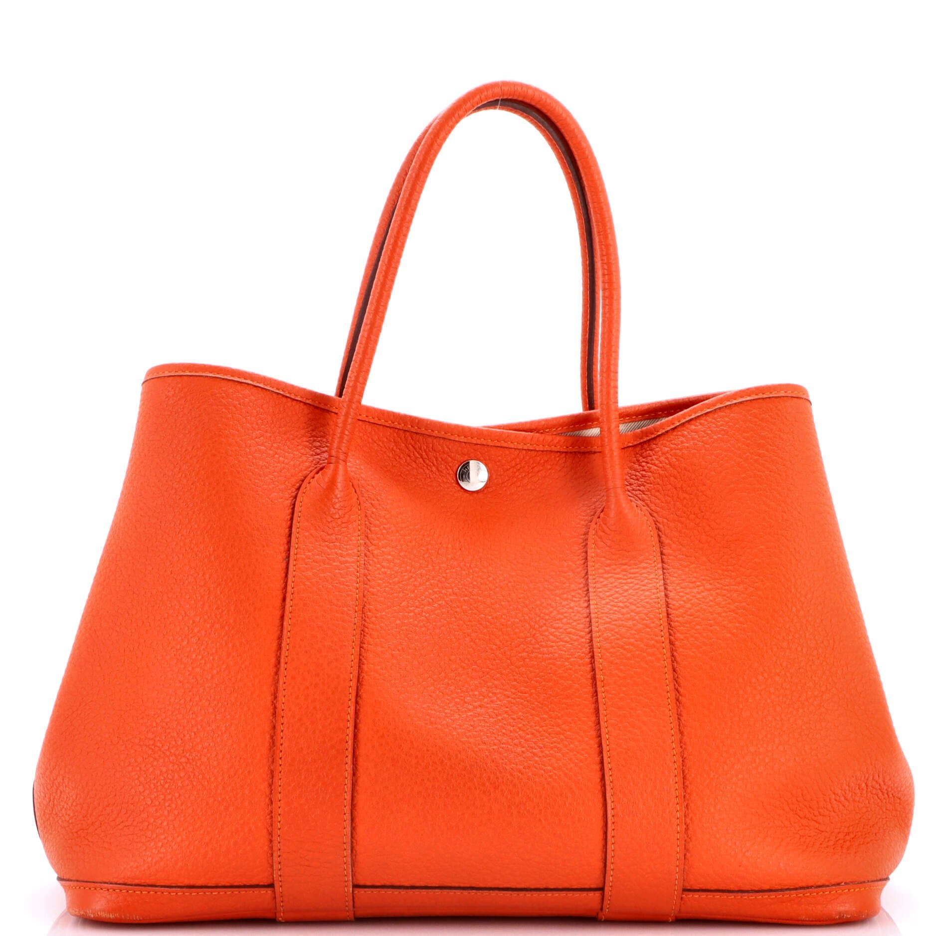 Garden Party Tote Leather with Printed Interior 36