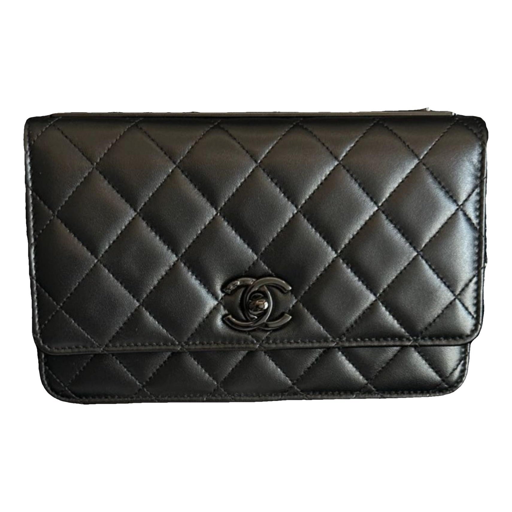 Trendy CC leather crossbody bag