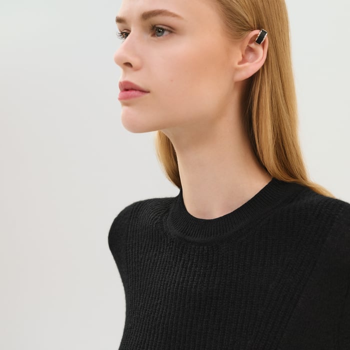 Noir Cashmere Short-sleeve Sweater